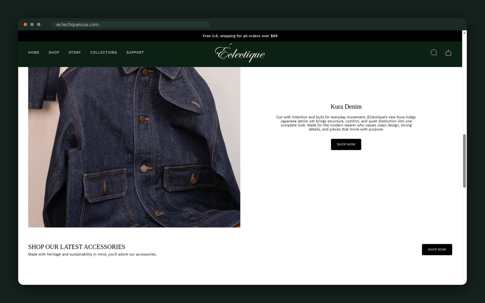 Éclectique USA website — screen 4