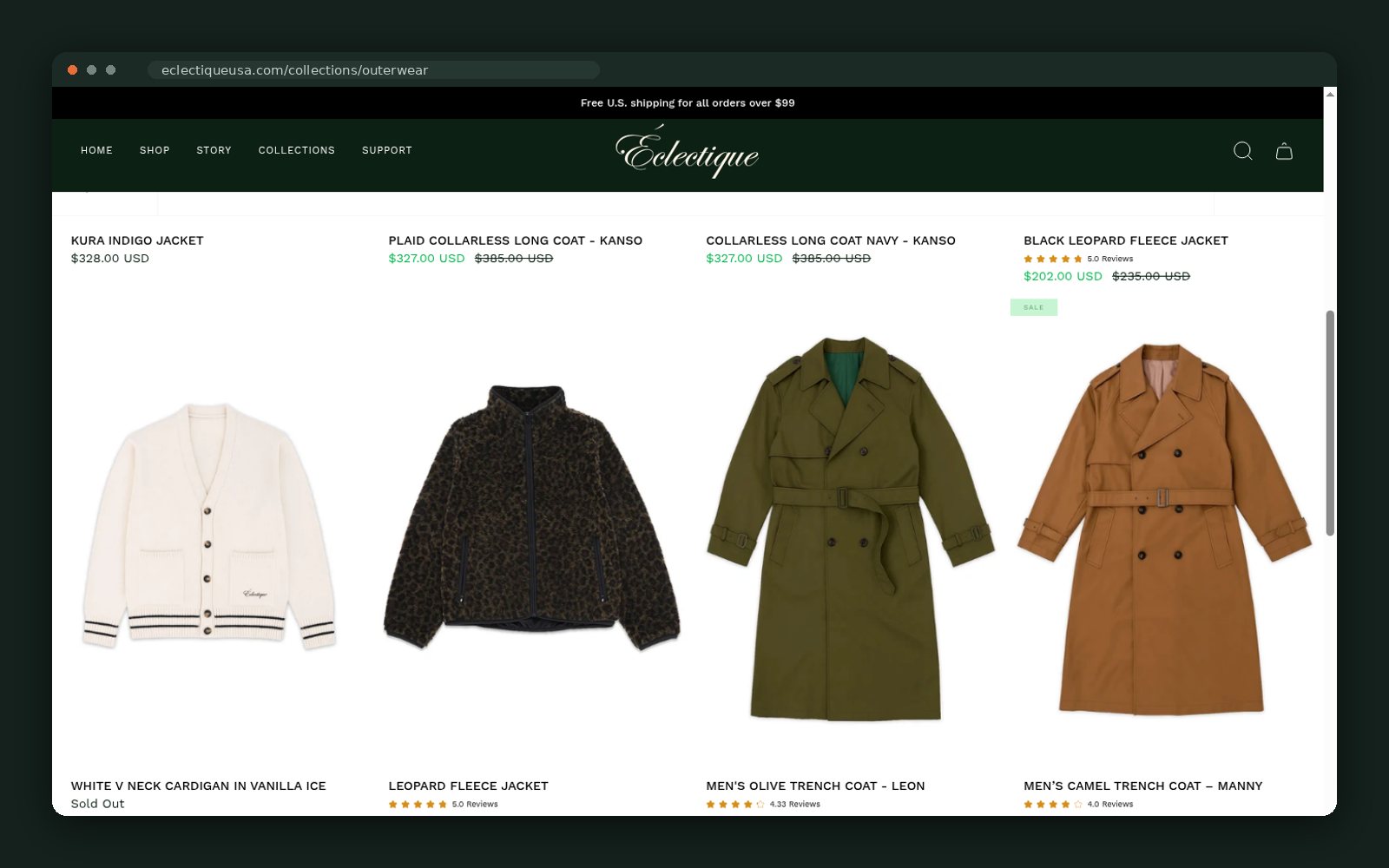 Éclectique USA website — screen 5