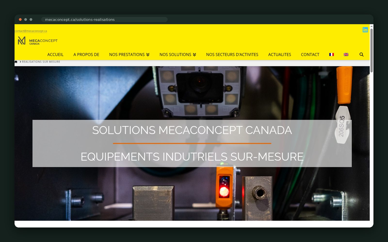 Solutions GCF / Mecaconcept Canada website — screen 5