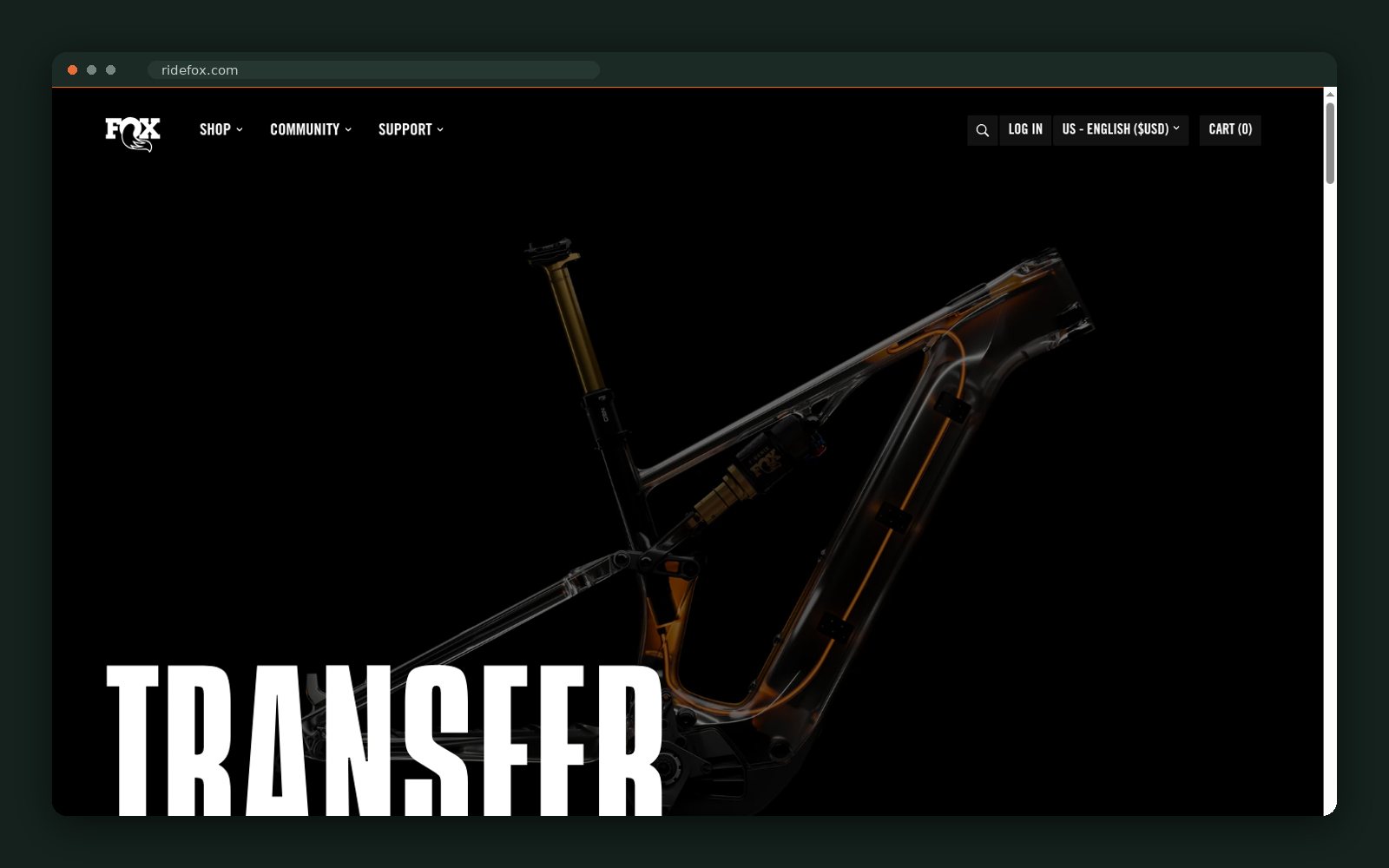 FOX Factory website homepage