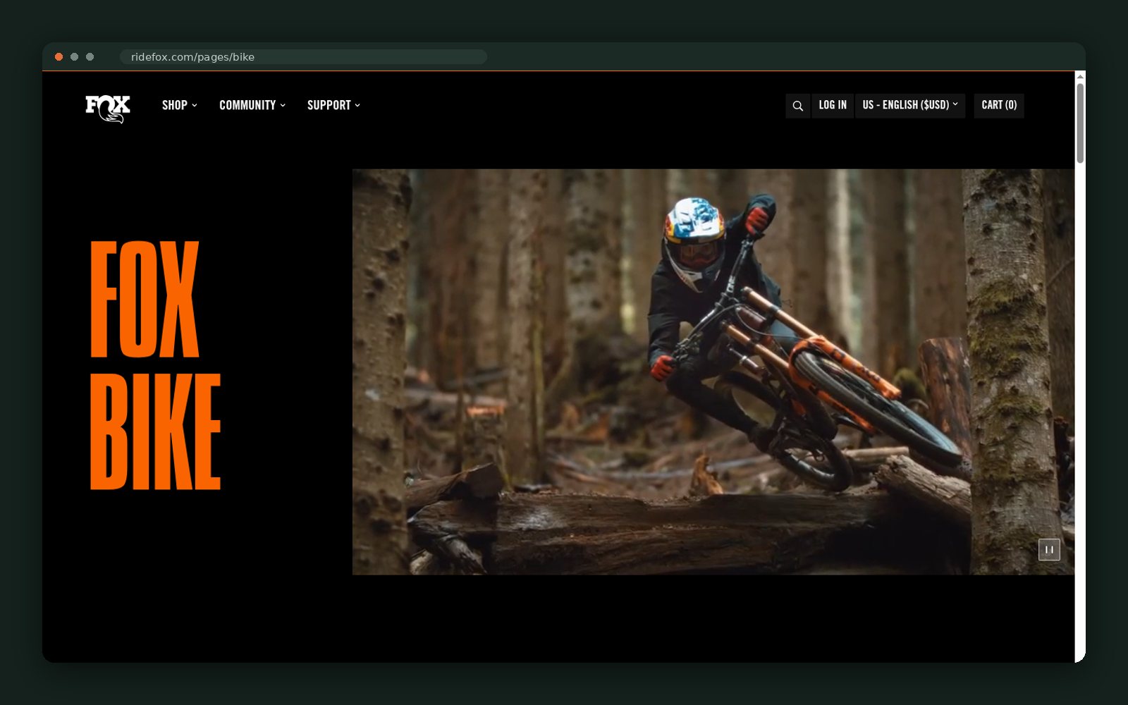 FOX Factory website — screen 2