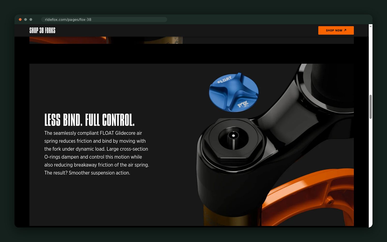 Engineering detail section on the FOX 38 page