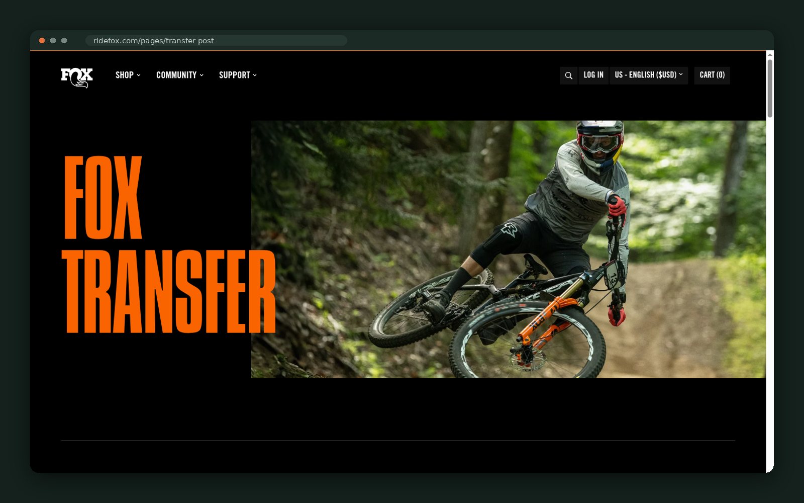FOX Transfer seatpost story page