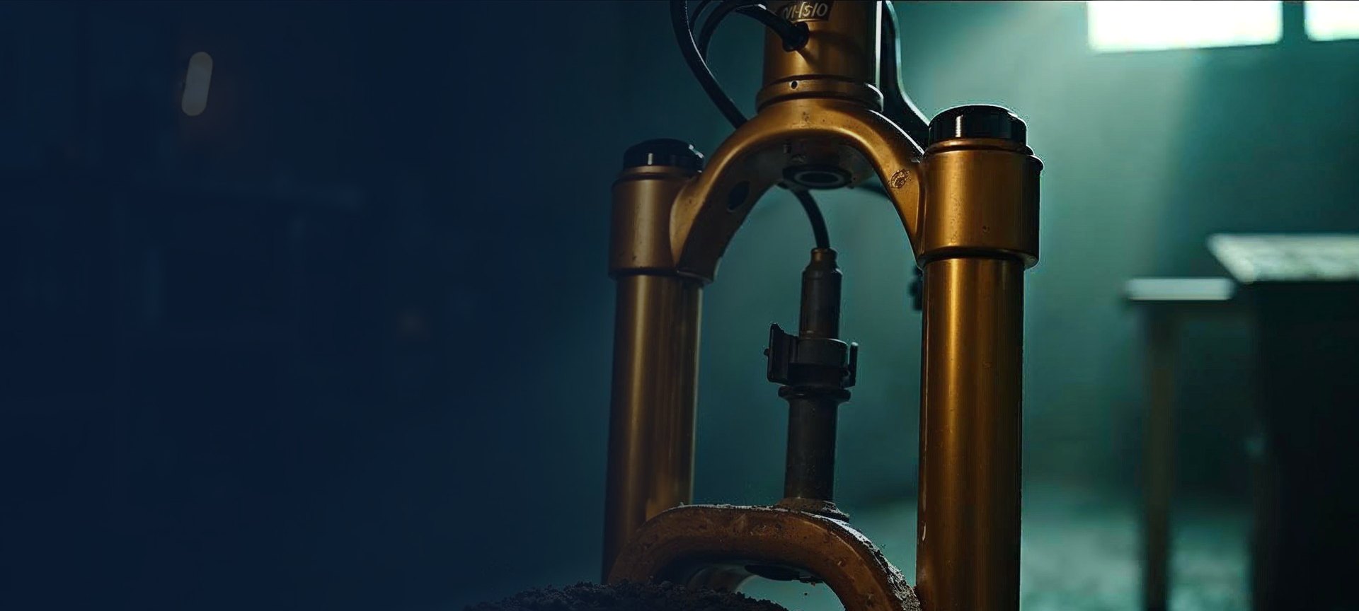 Art-directed suspension engineering scene representing FOX Factory's industry
