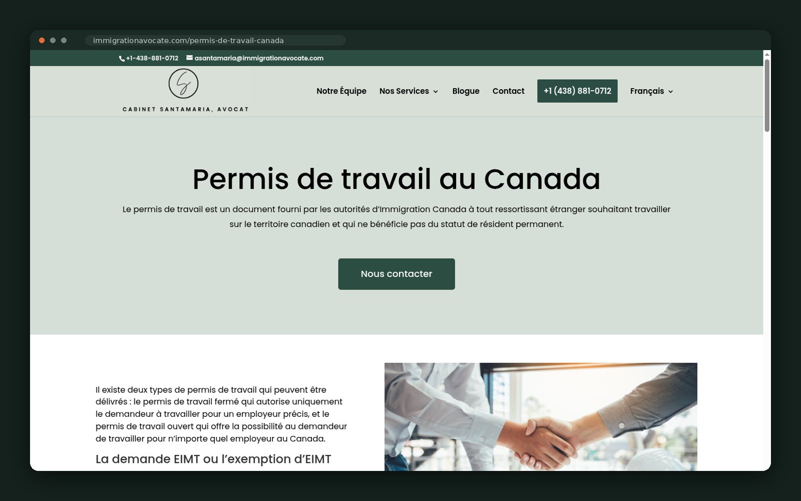 Work permit page hero