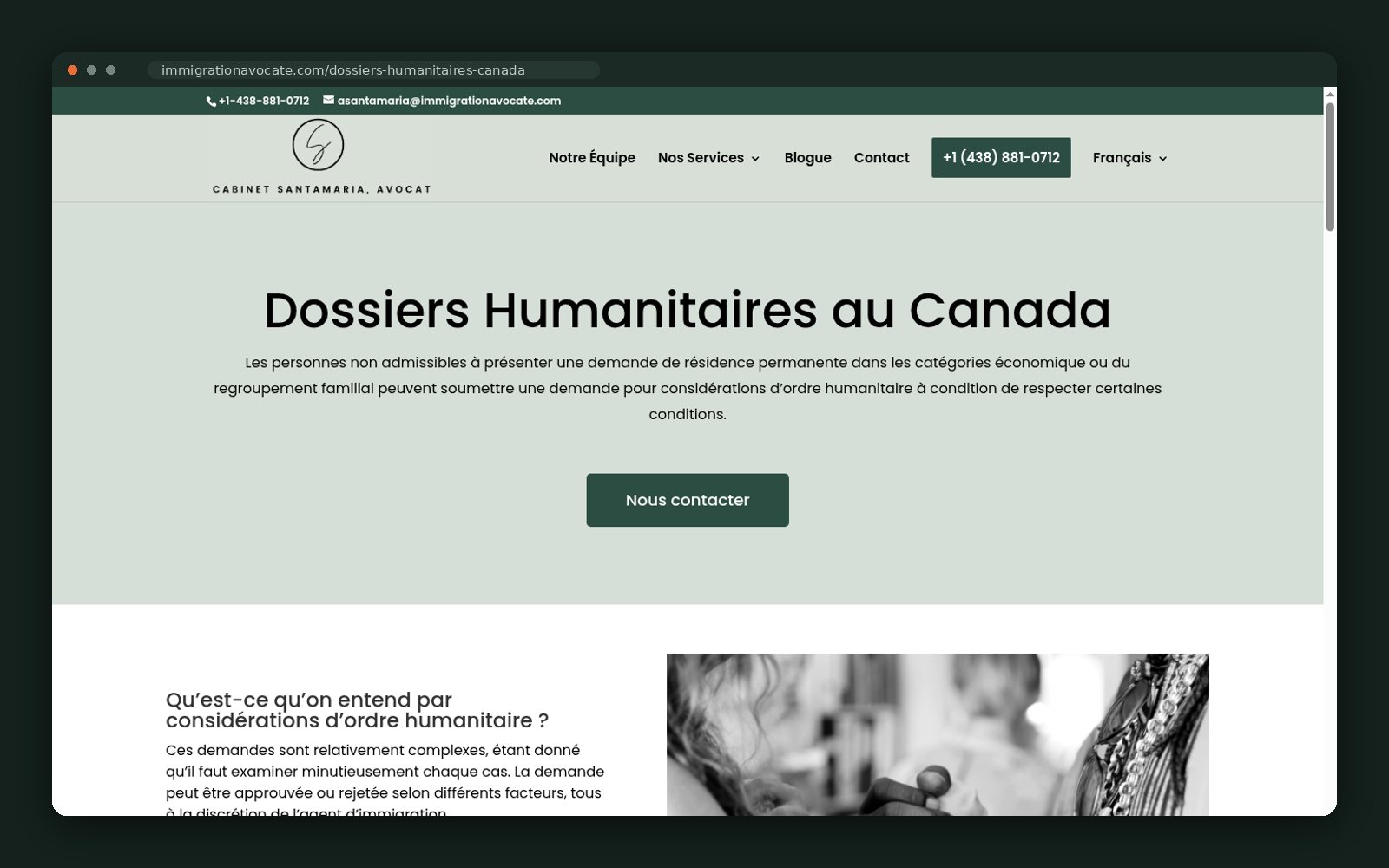 Humanitarian and compassionate grounds page hero