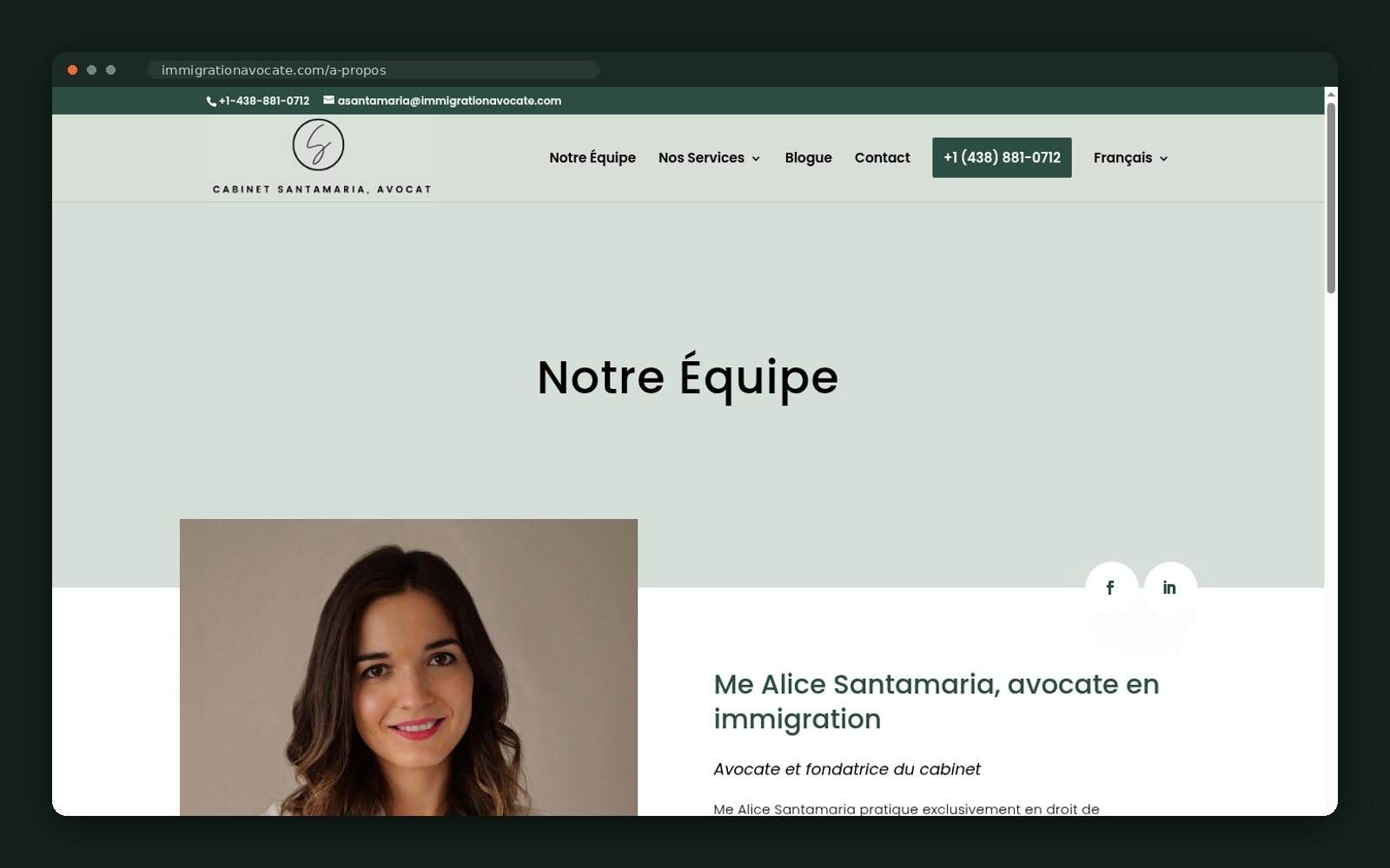Immigration Avocate website — screen 4