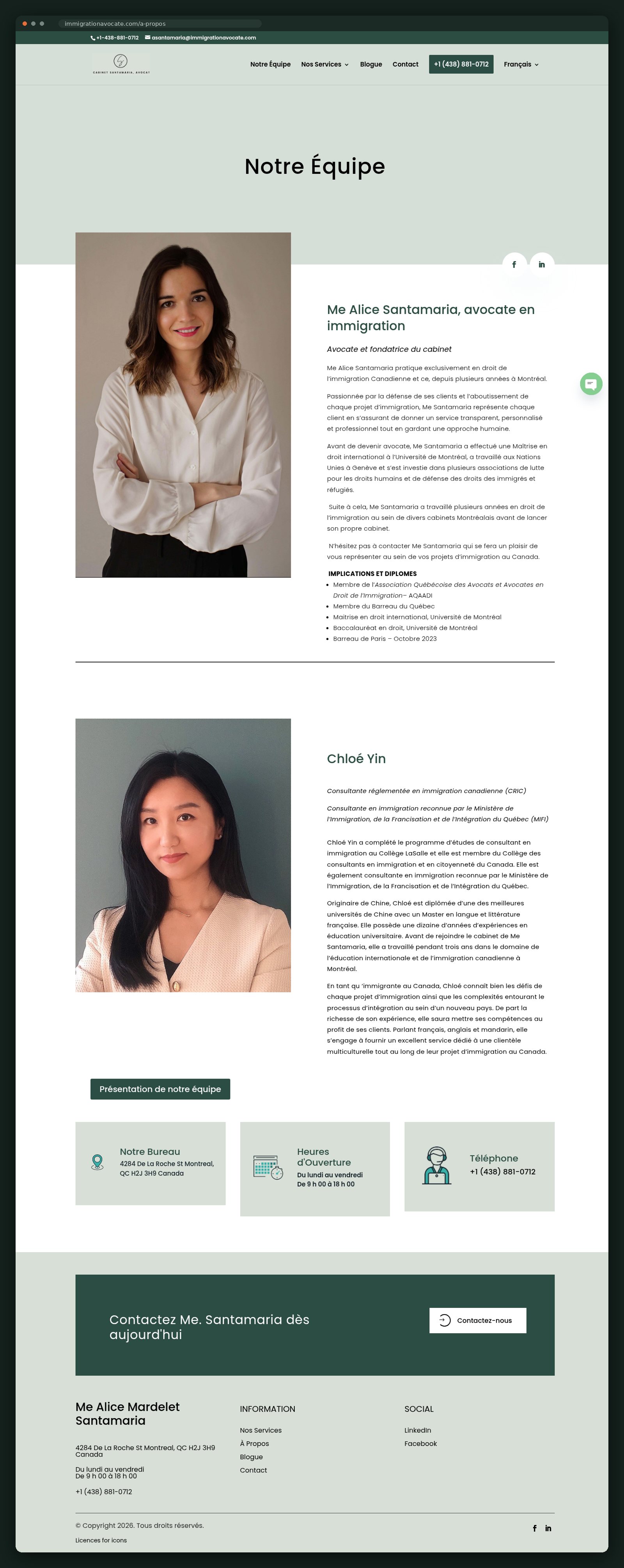 Team page, full scroll
