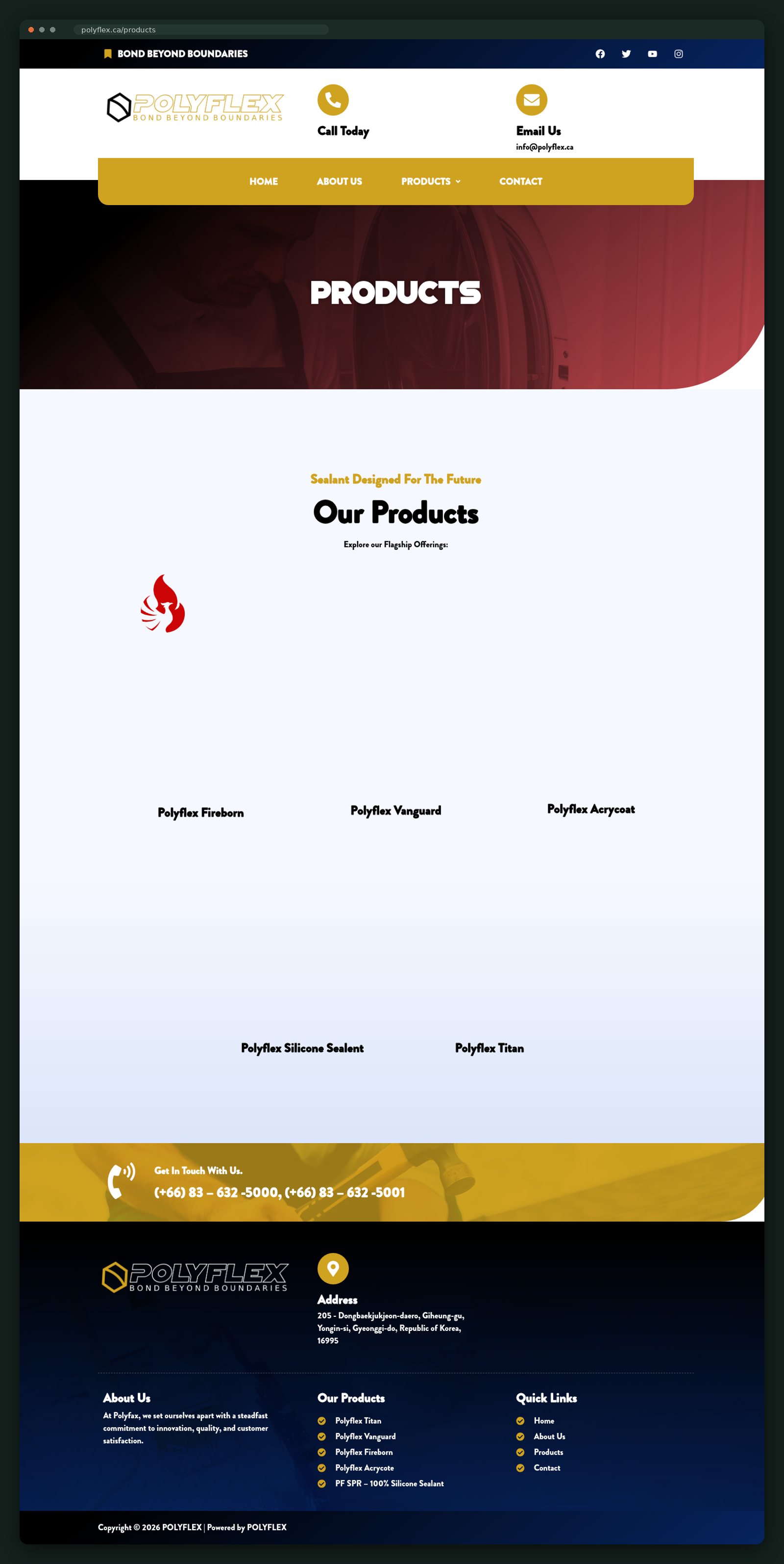 Products index, full scroll