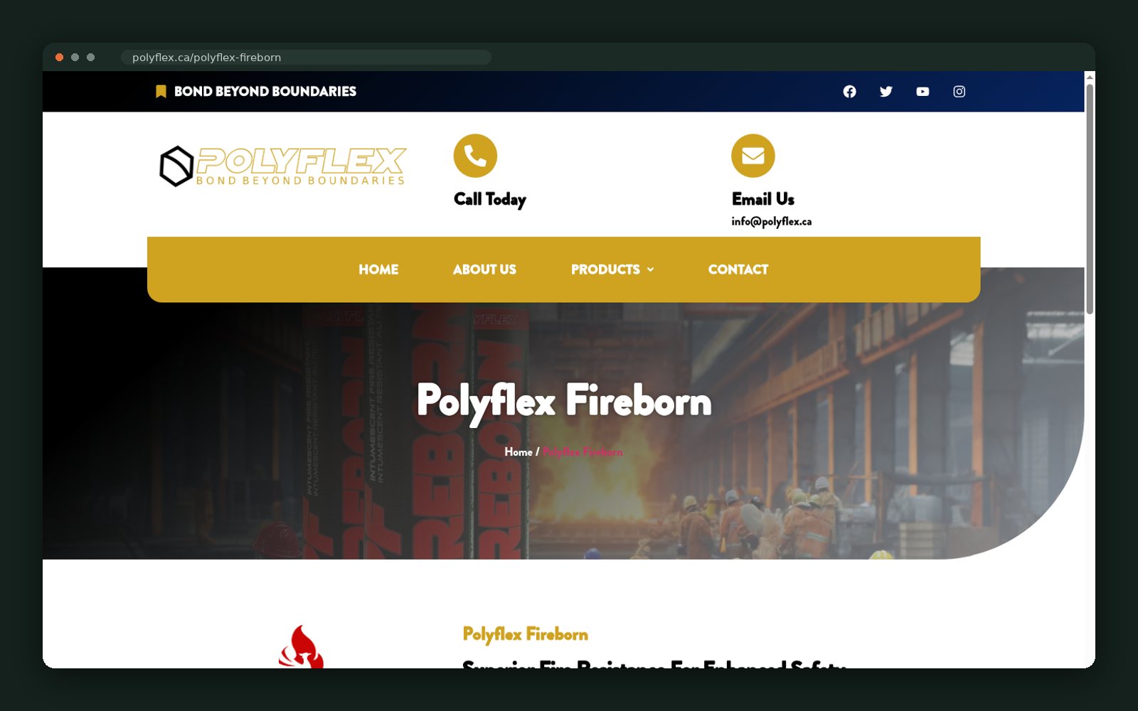 Fireborn — fire-resistant sealant page header