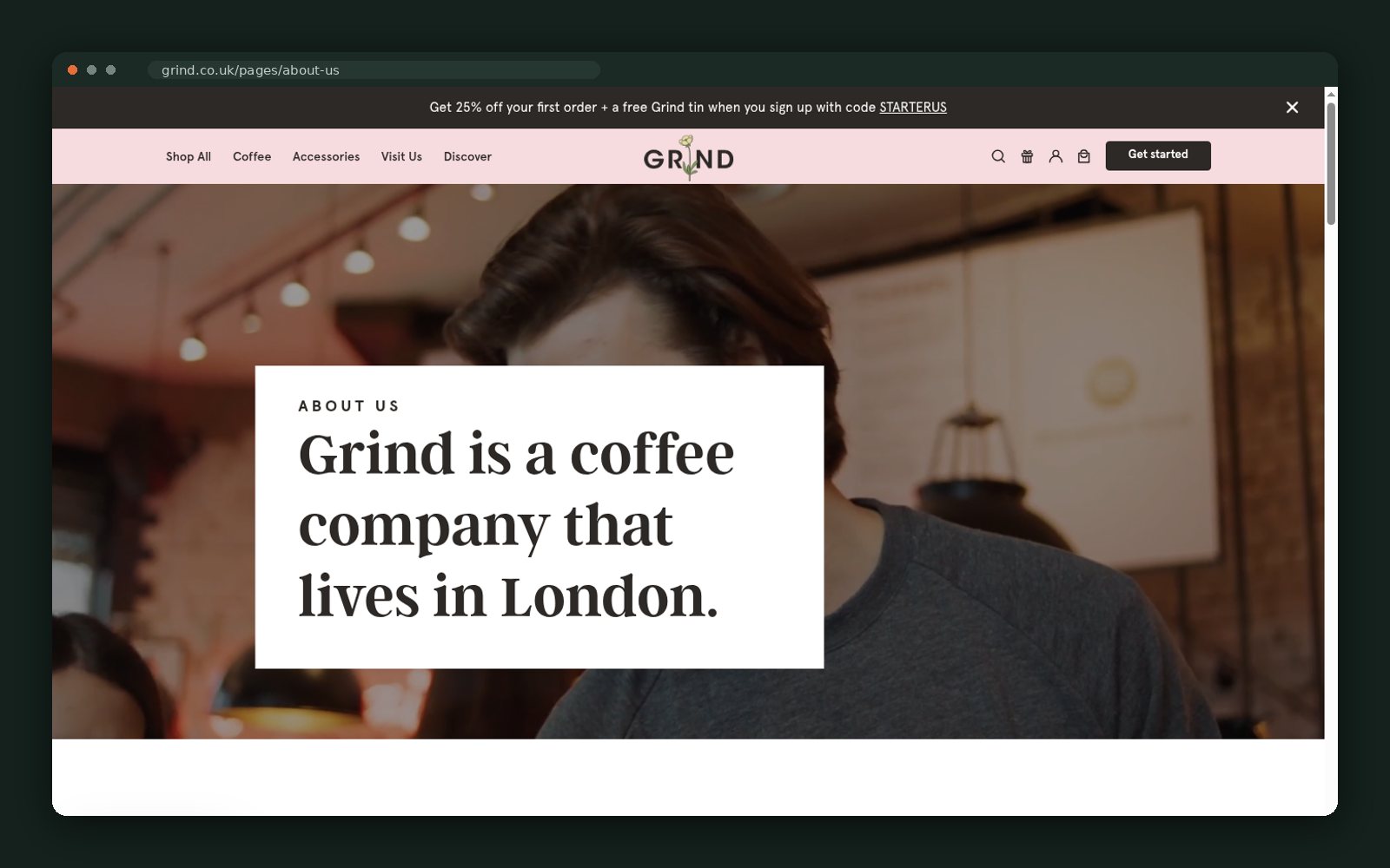 Grind website — screen 2