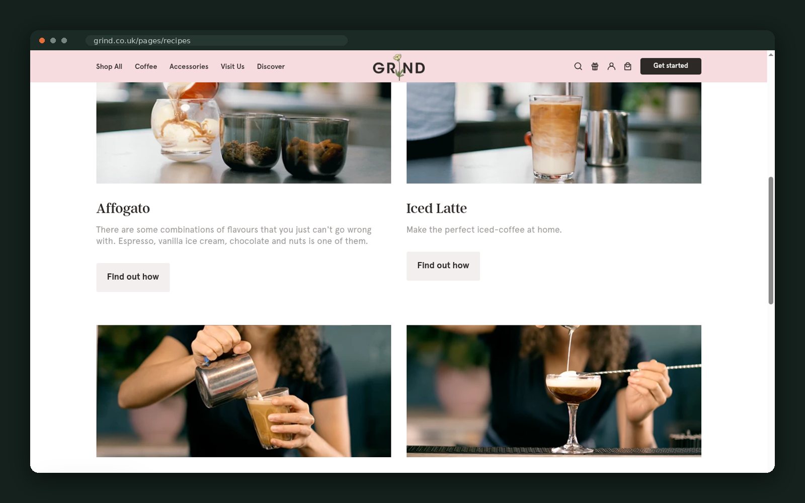 Coffee cocktail recipes grid