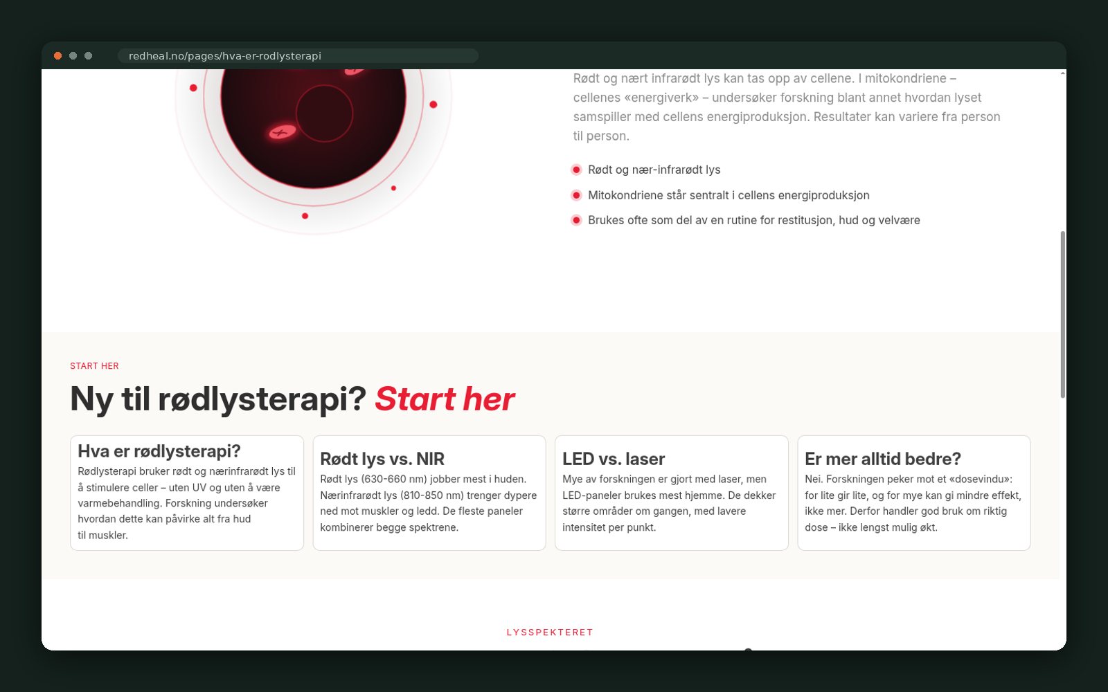 Red versus near-infrared, LED versus laser, in plain language