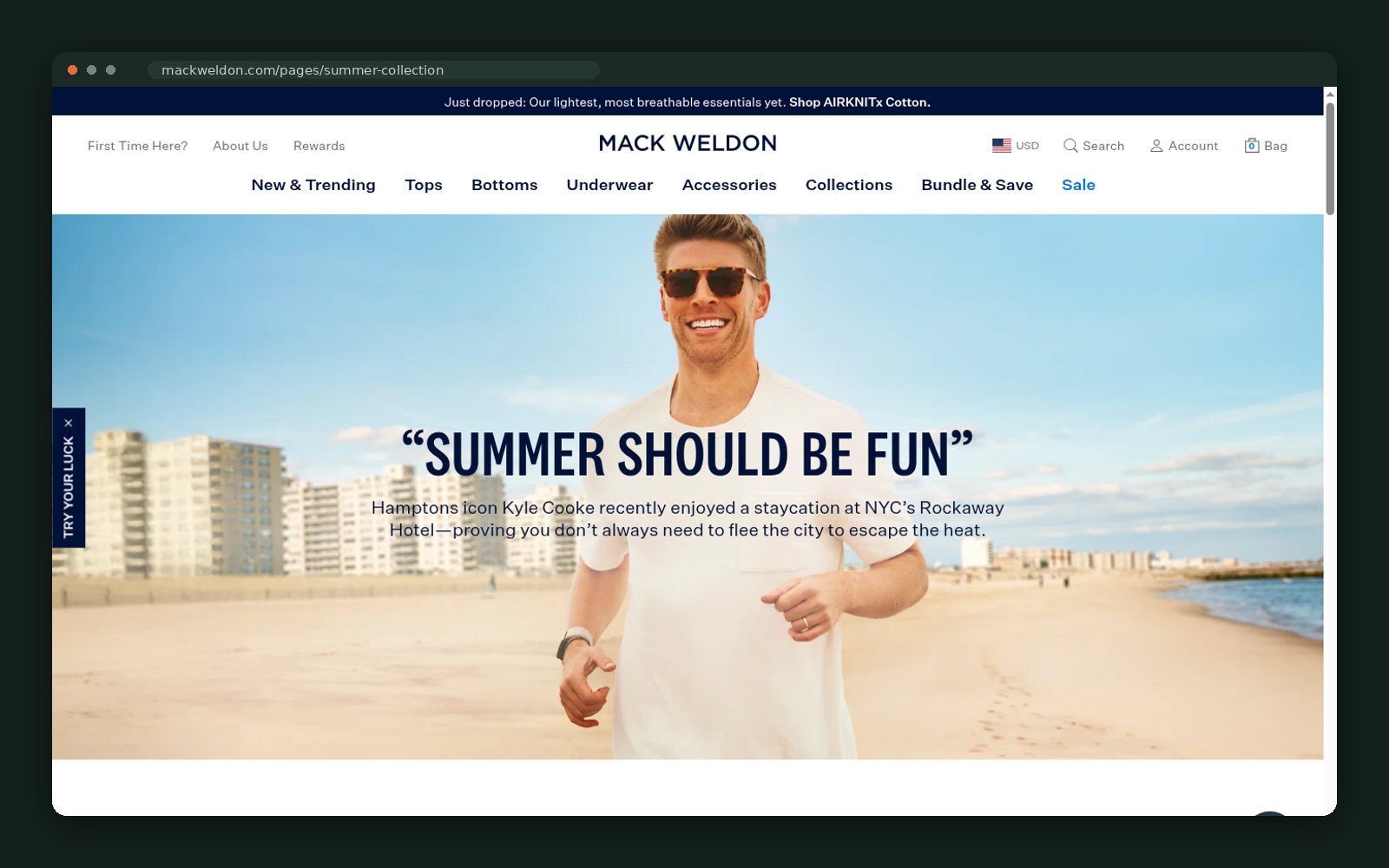 Summer editorial hero with guest packing list