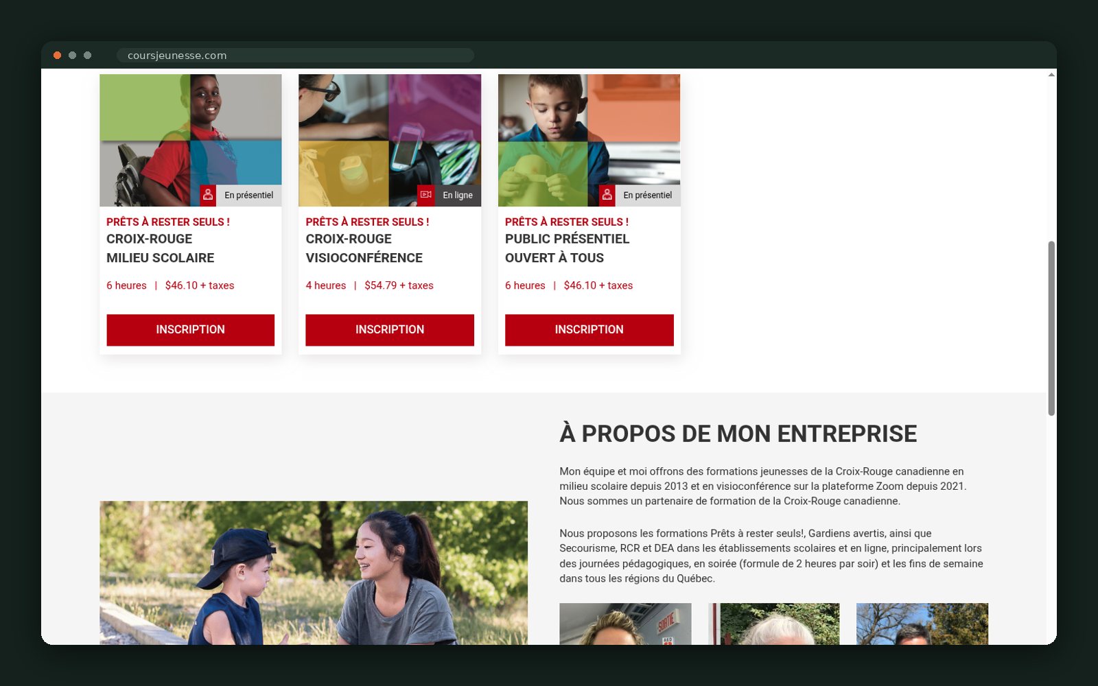 Section Prêts à rester seuls et message aux parents et enseignants
