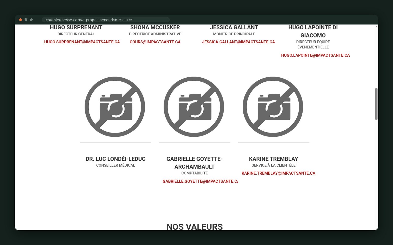 Valeurs et secteurs d'activité desservis