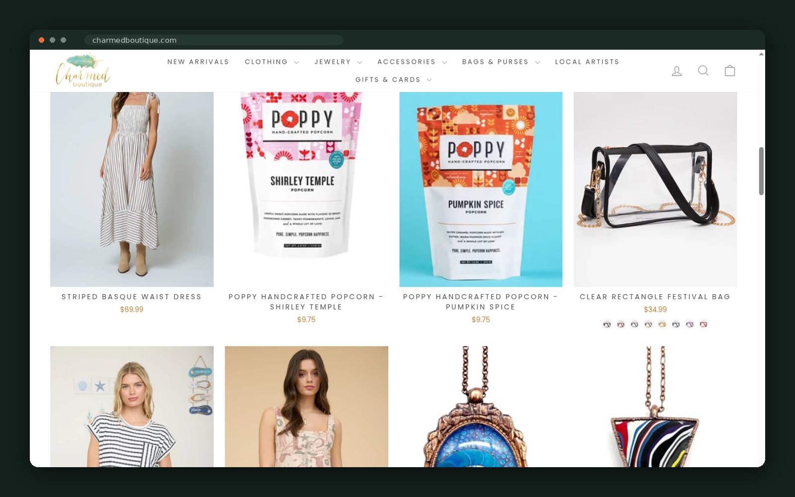 Charmed Boutique website — screen 3