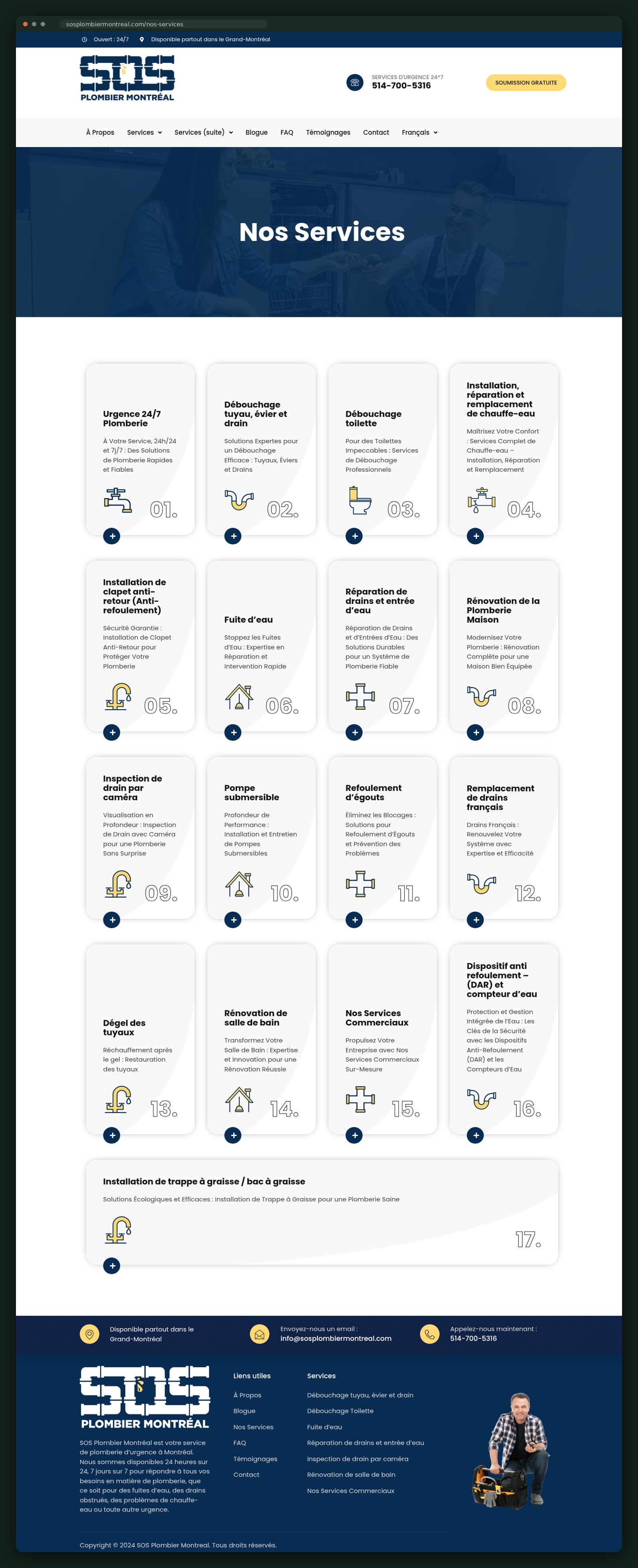Services index, full scroll