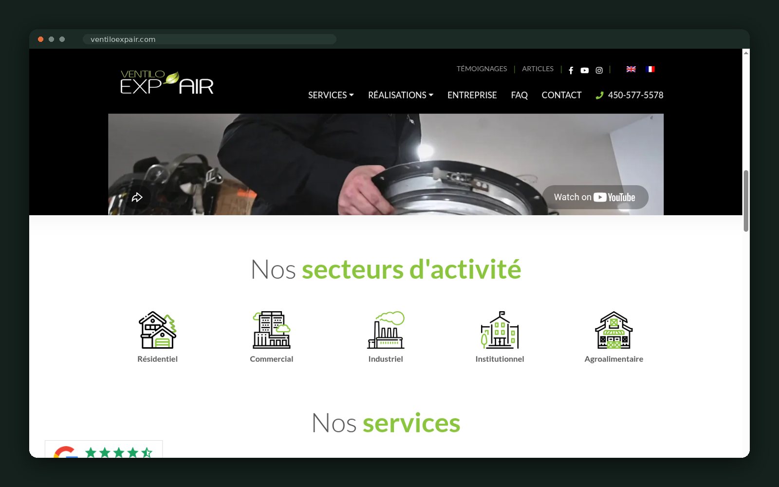 Sectors served: residential, commercial, industrial, institutional, agri-food