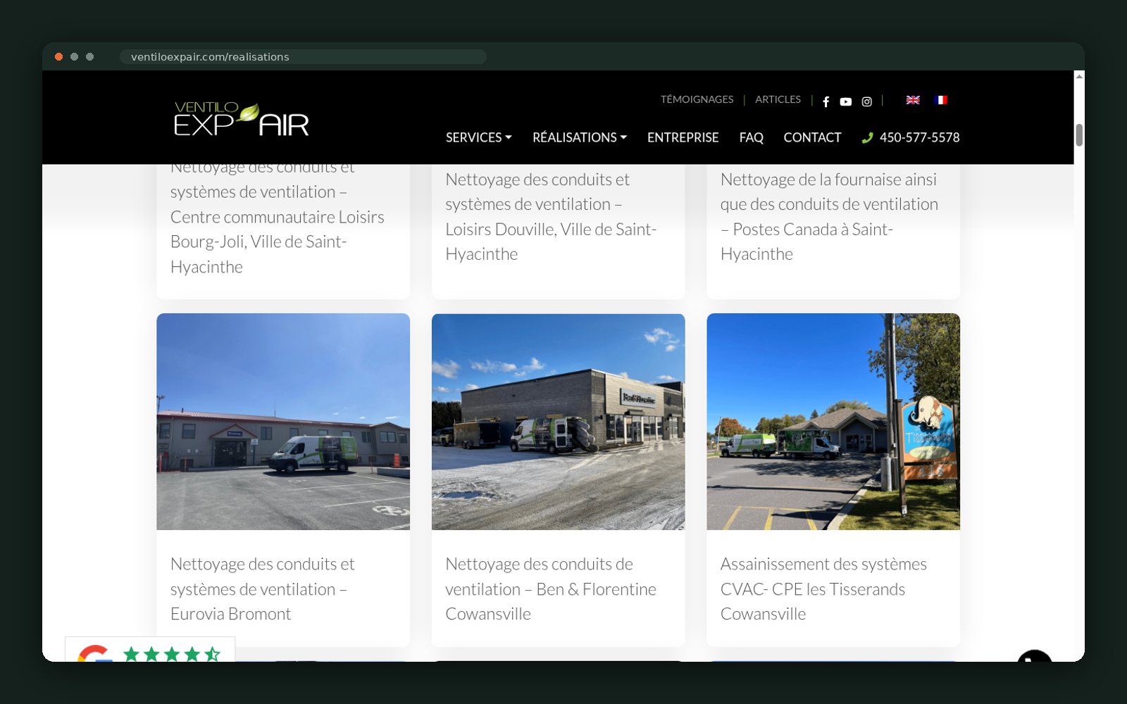 Named project list across schools, restaurants and municipalities