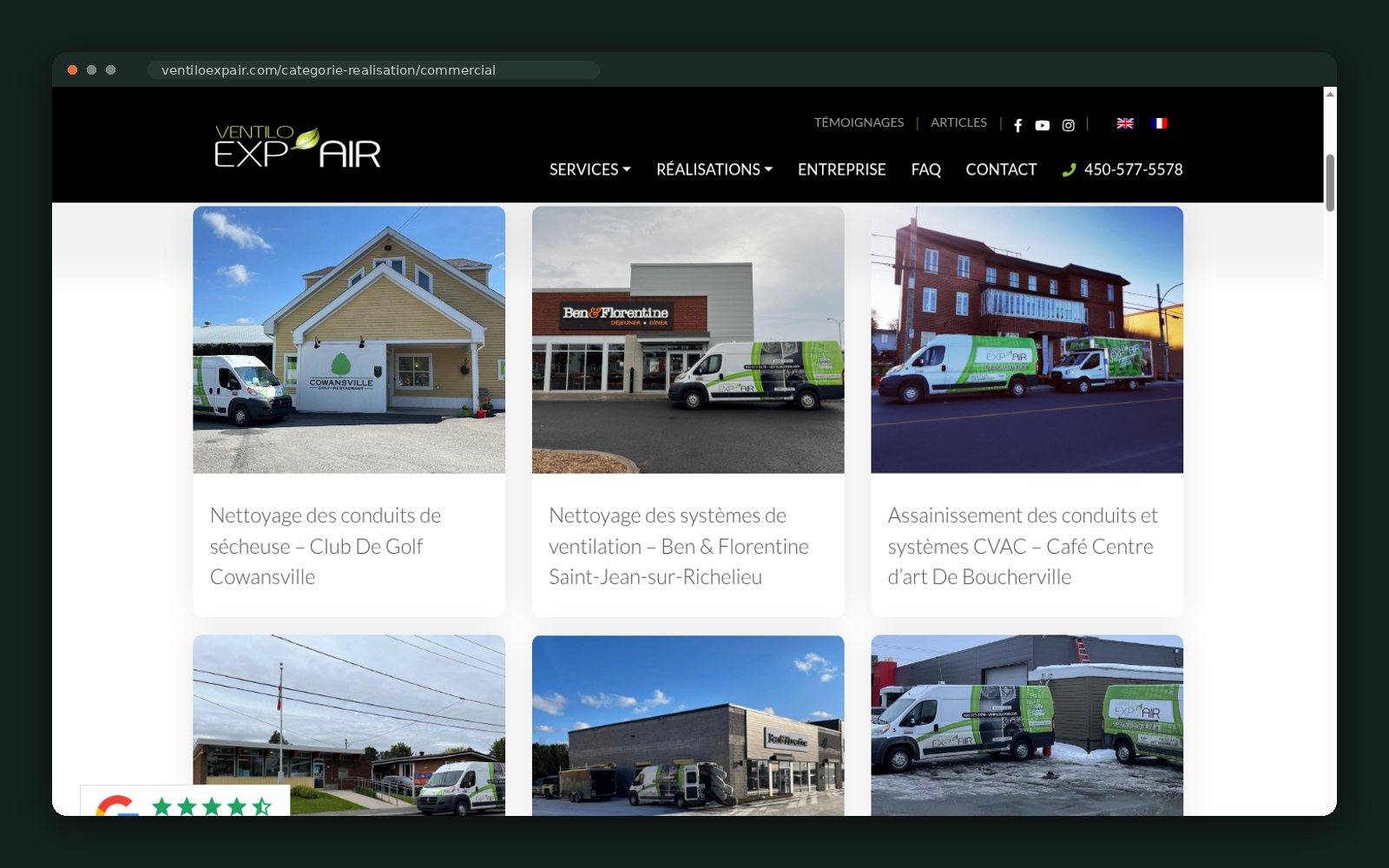 Ventilo Exp'Air website — screen 5