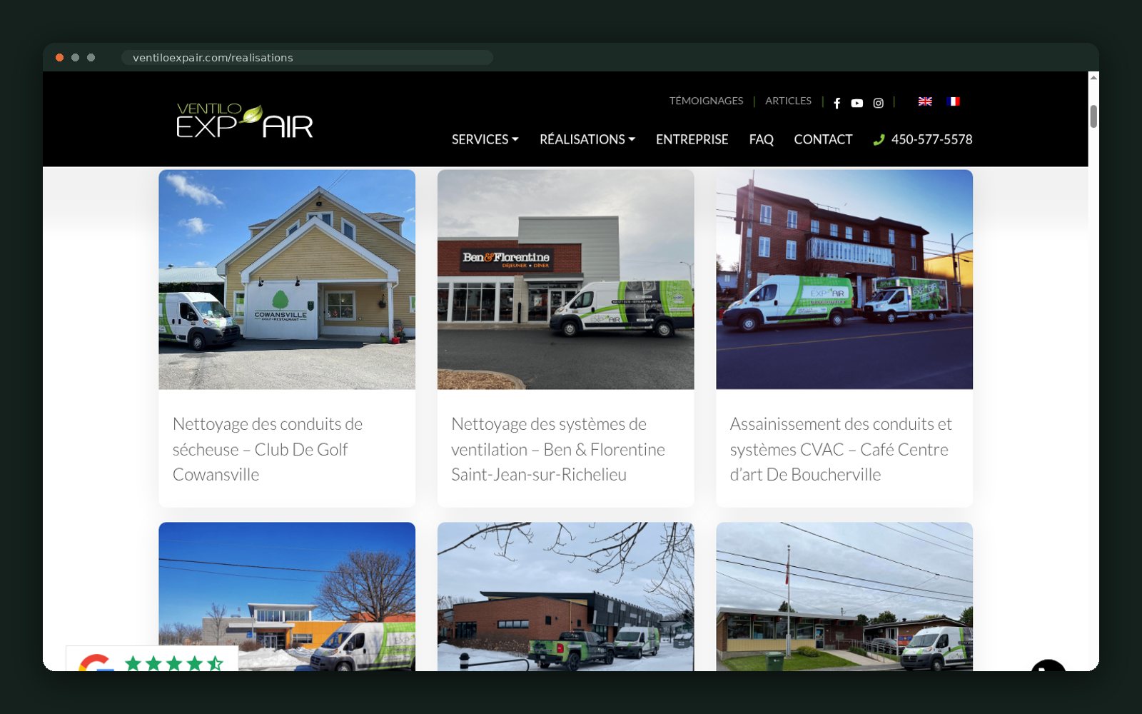 Ventilo Exp'Air website — screen 4
