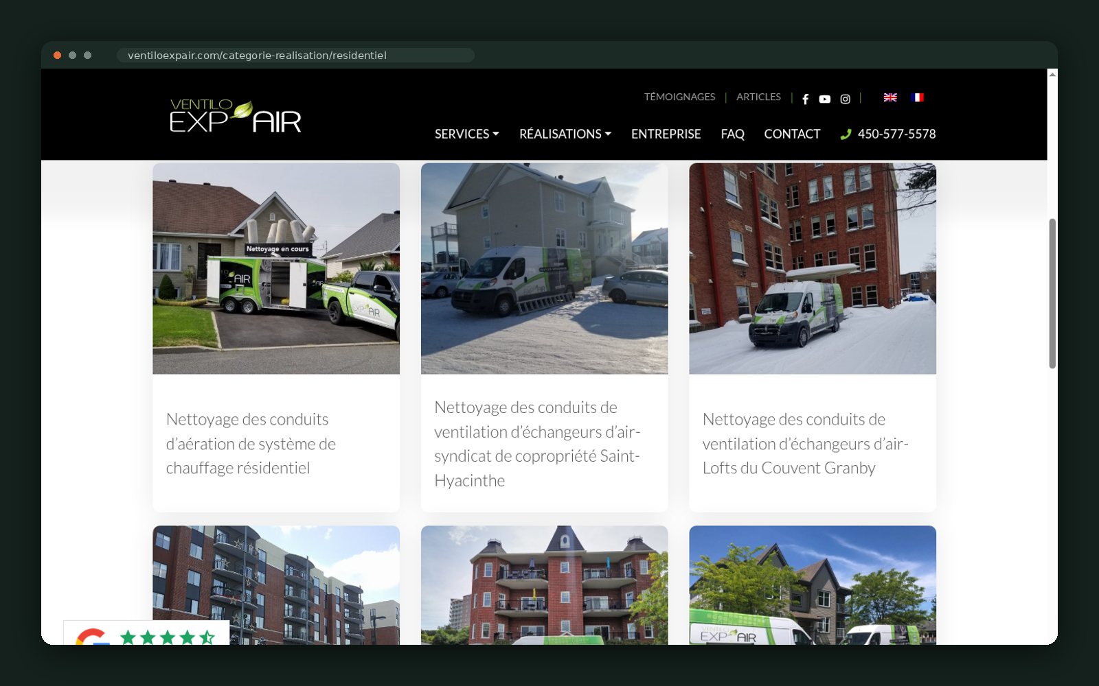 Residential projects filtered view