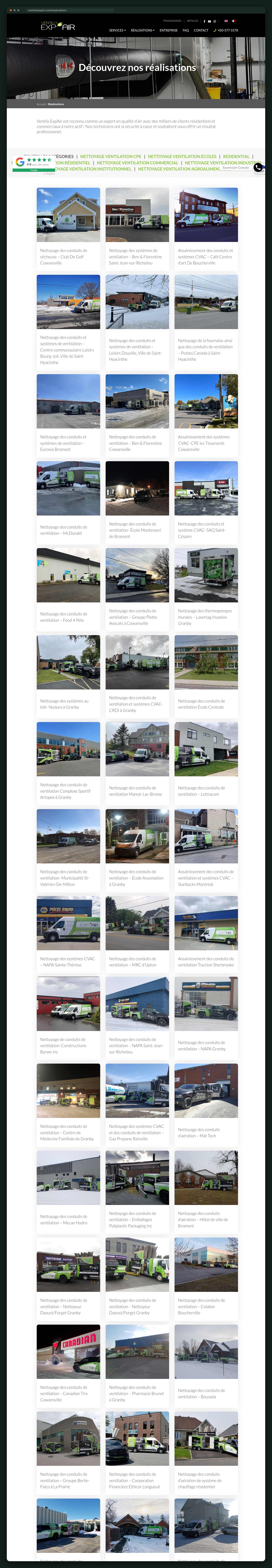 Projects index — full scroll