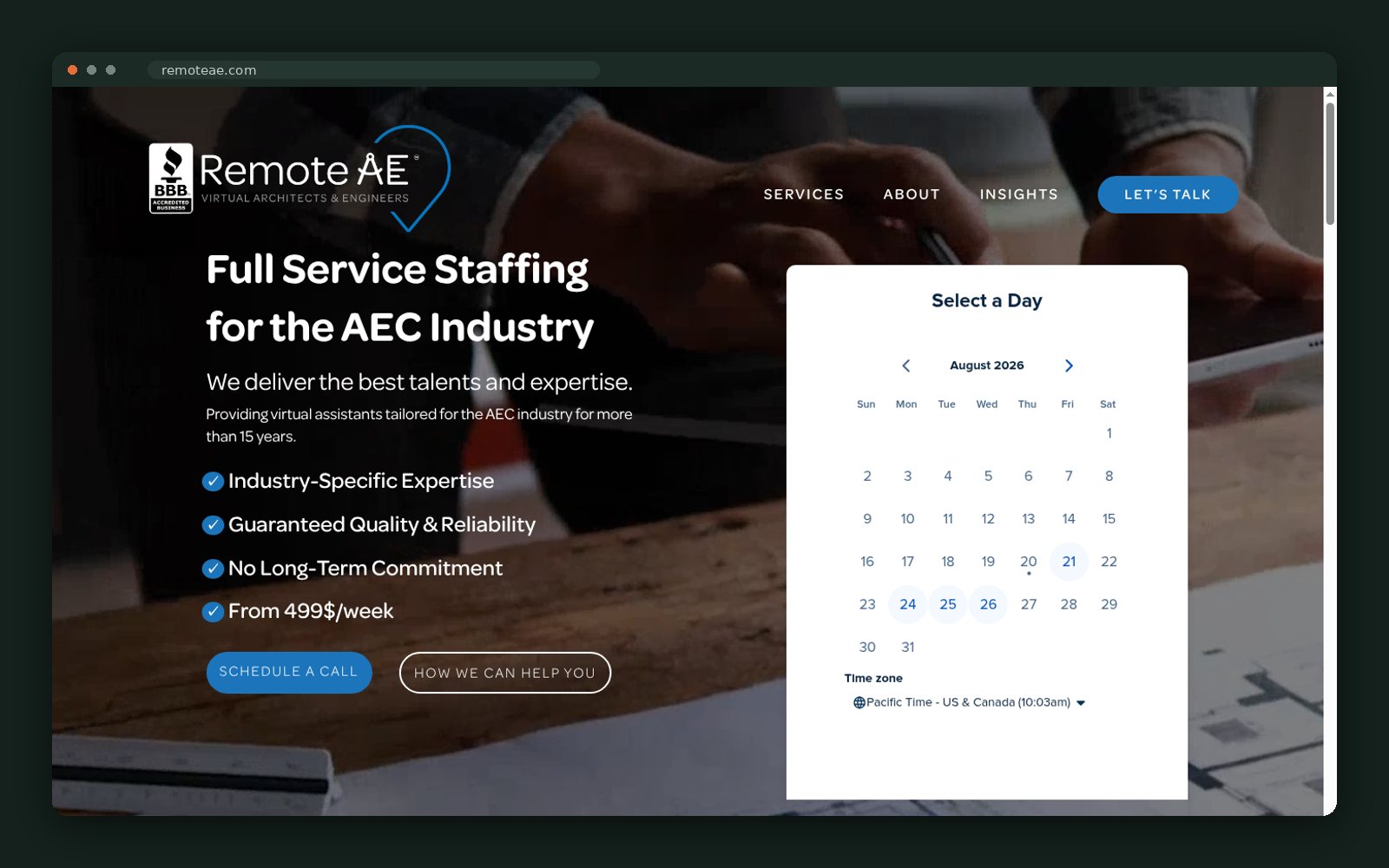 Remote AE website homepage