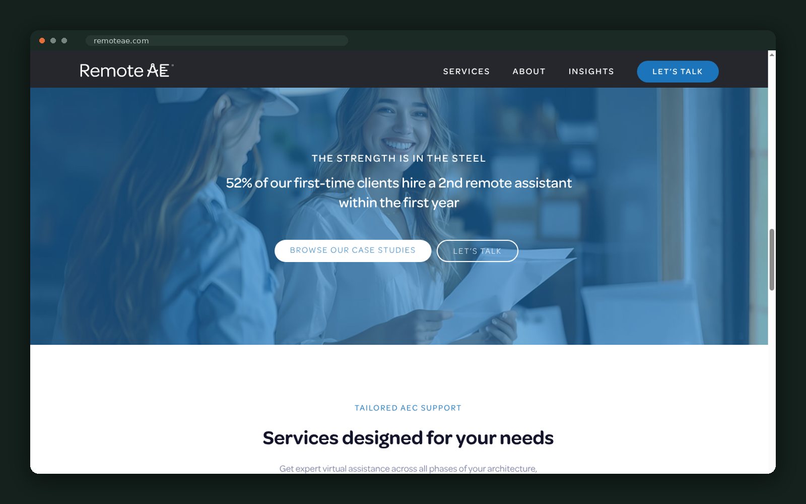 Remote AE website — screen 2