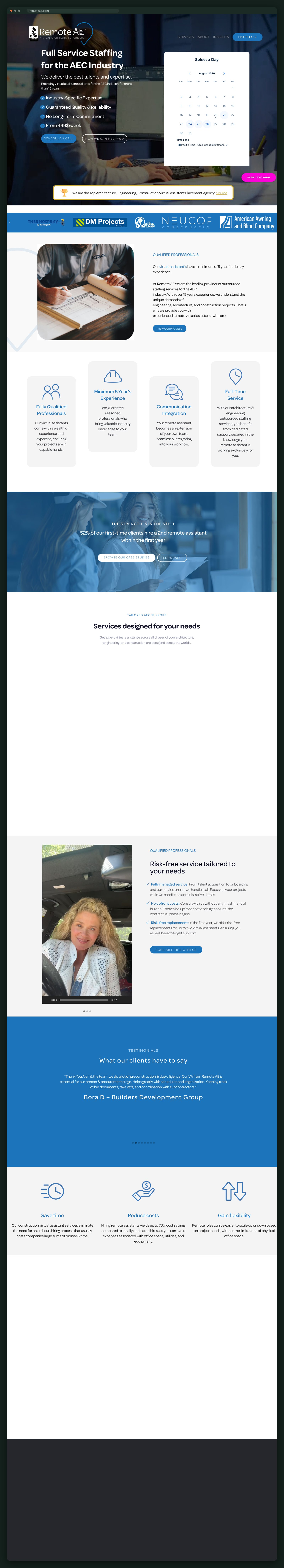 Remote AE homepage, full scroll