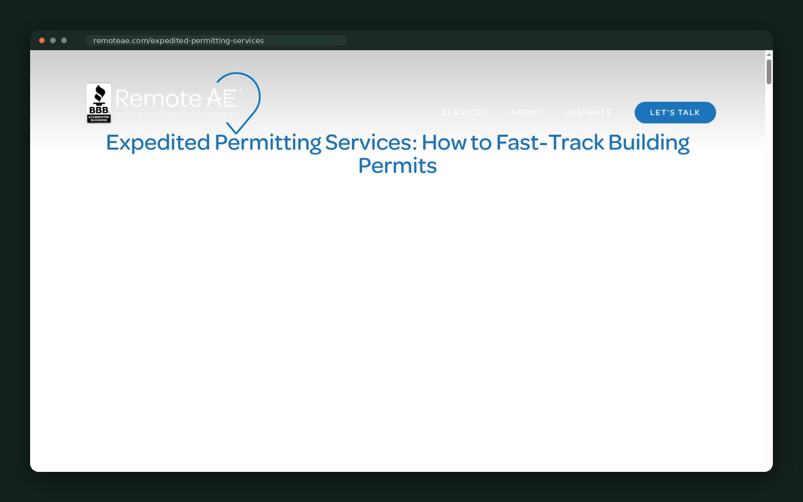 Expedited permitting services page header