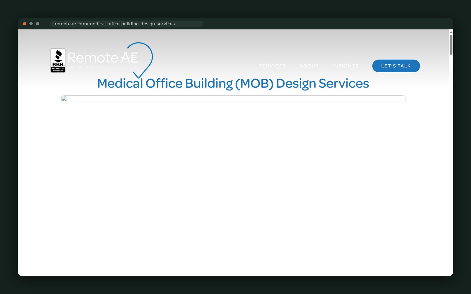 Medical office building design services page header