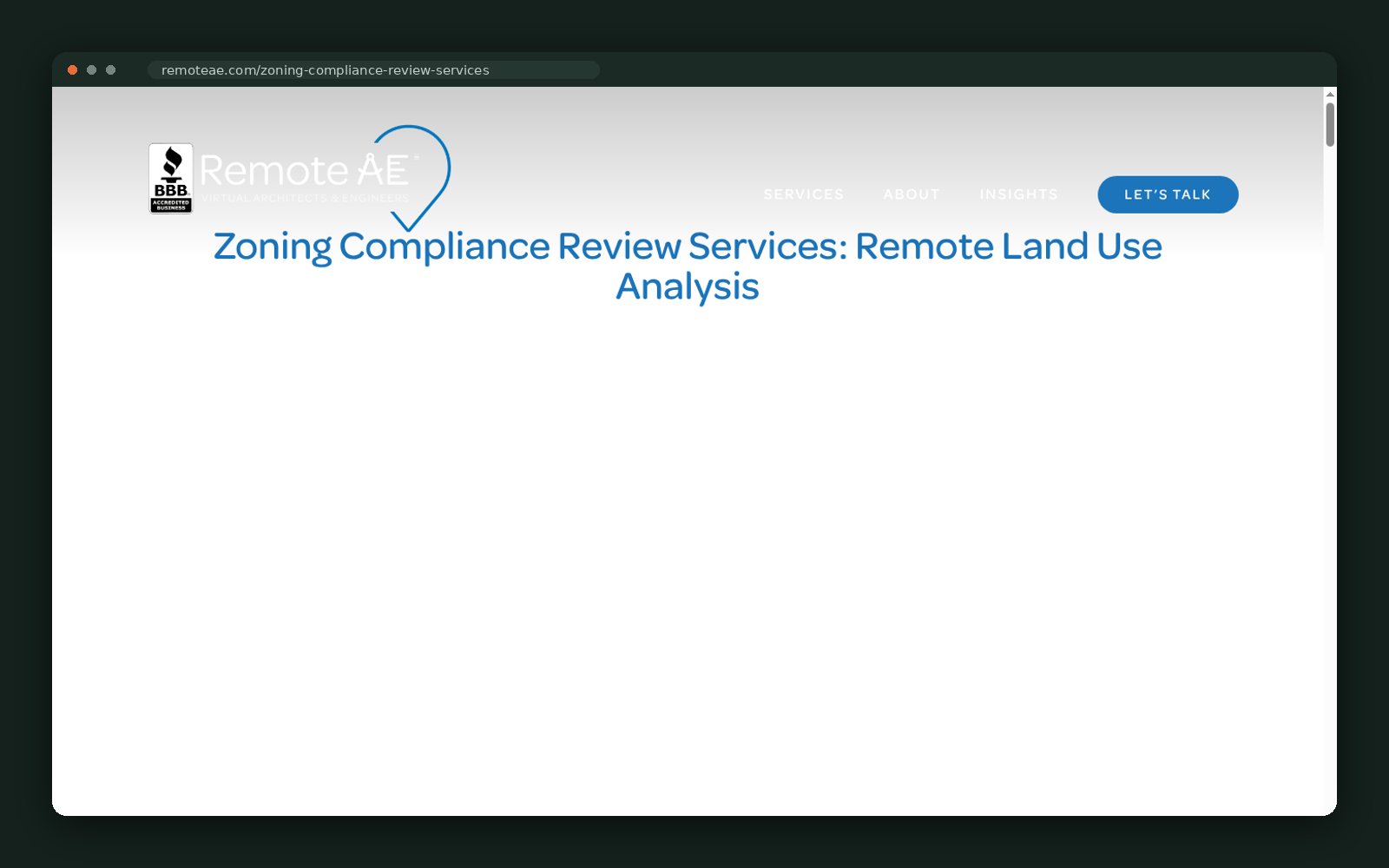 Zoning compliance review services page header