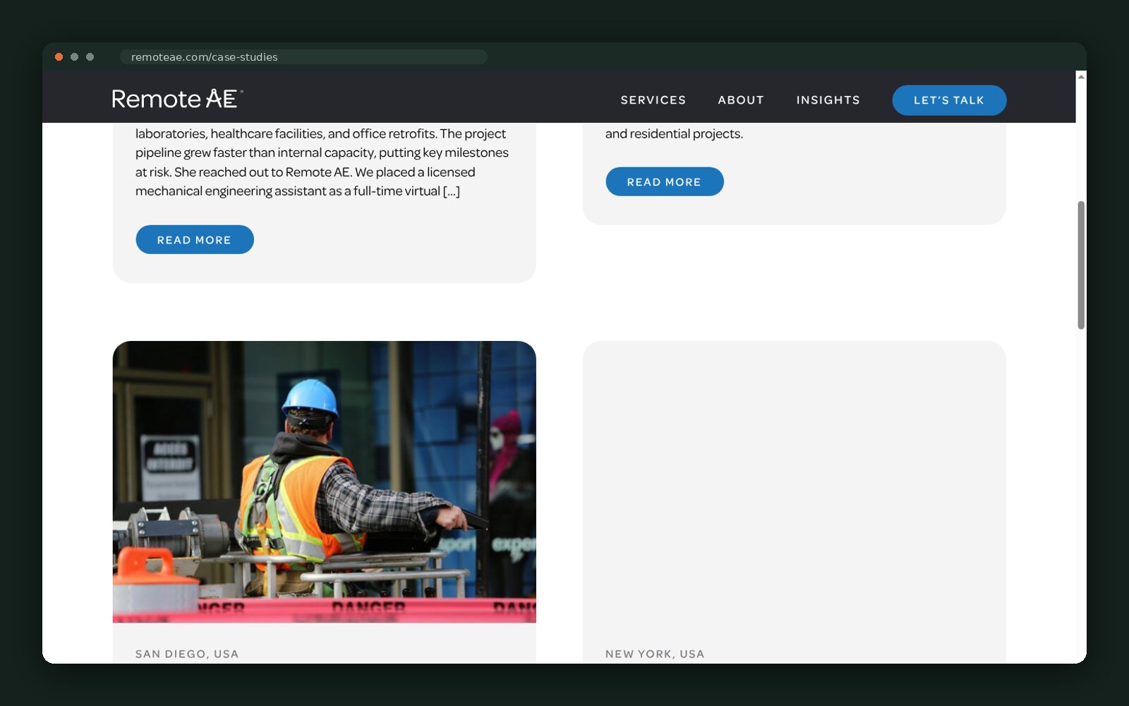 Remote AE website — screen 3