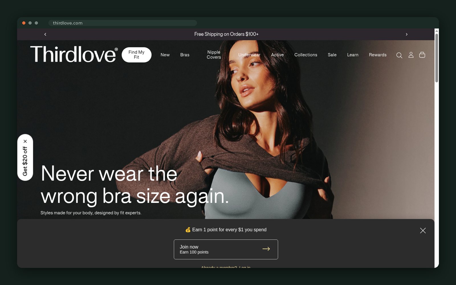 ThirdLove website homepage