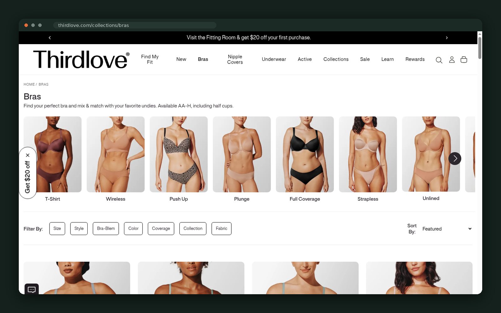 ThirdLove website — screen 2