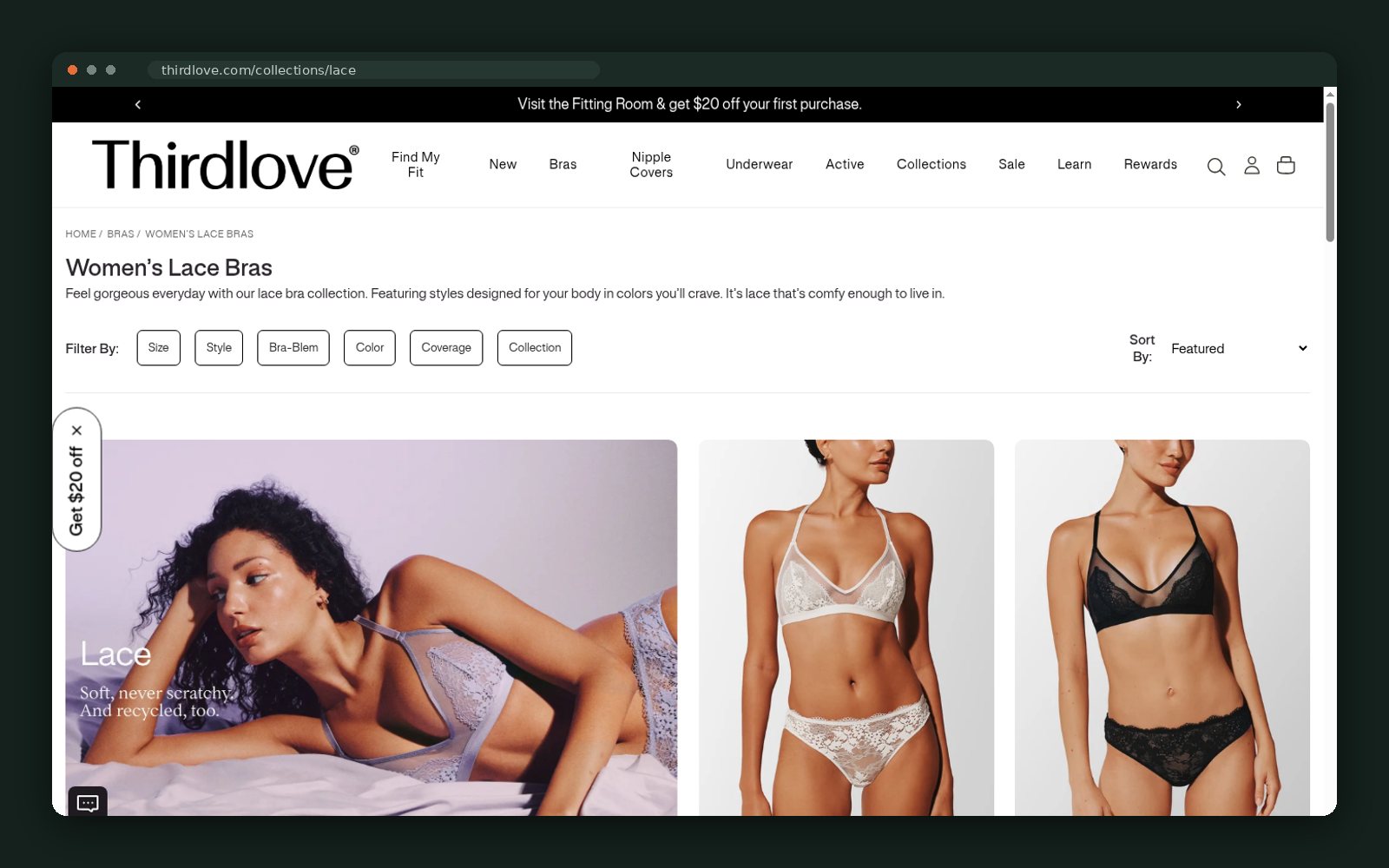 Women's Lace Bras collection header