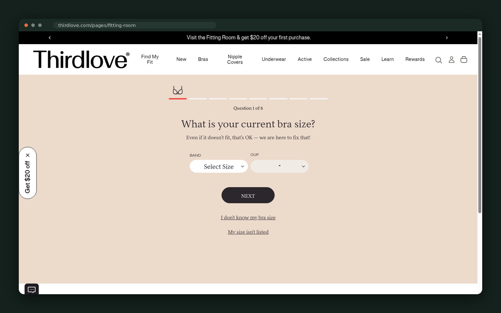 ThirdLove website — screen 5