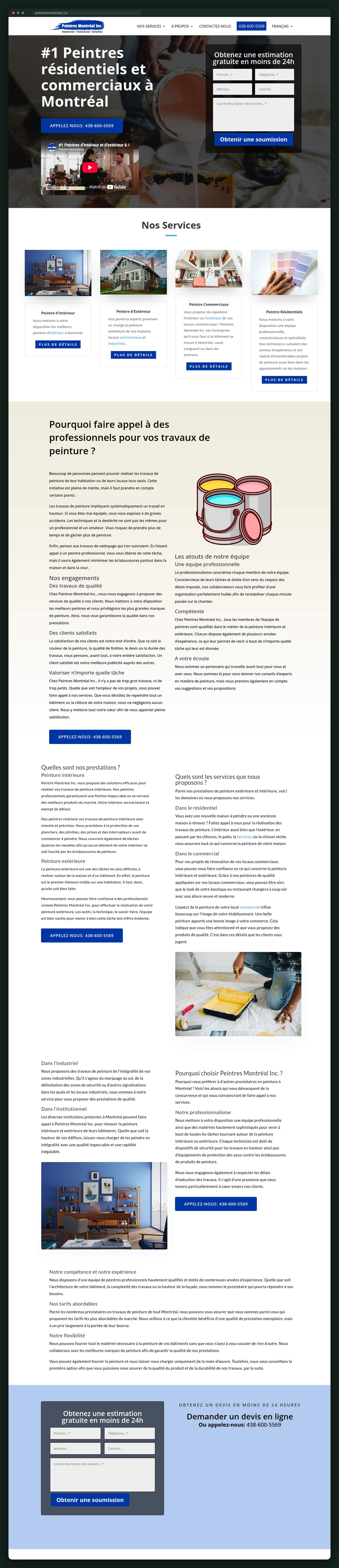 Peintres Montréal Inc. website homepage