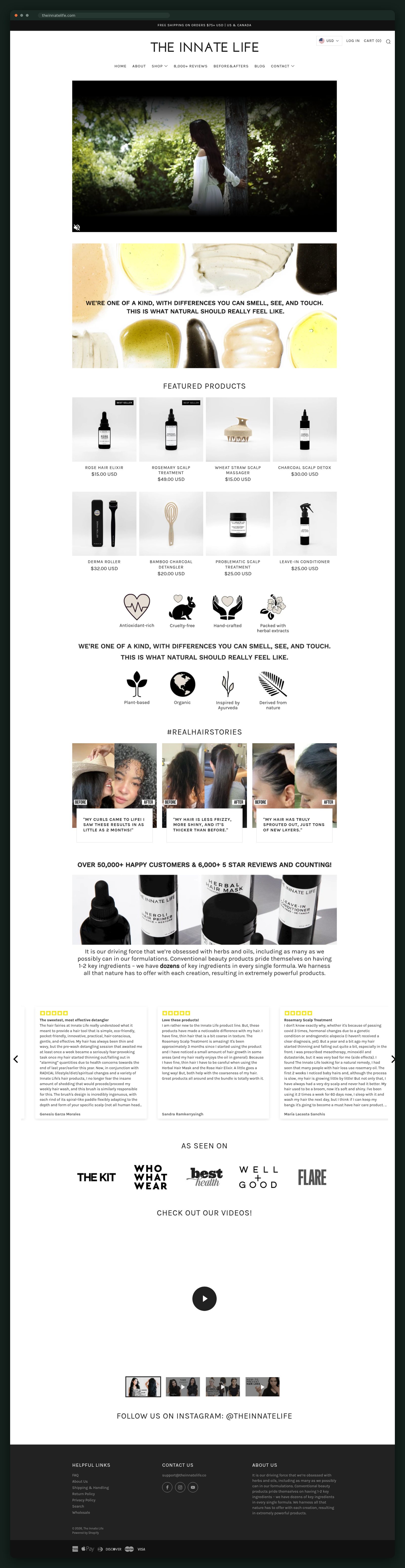 The Innate Life website homepage