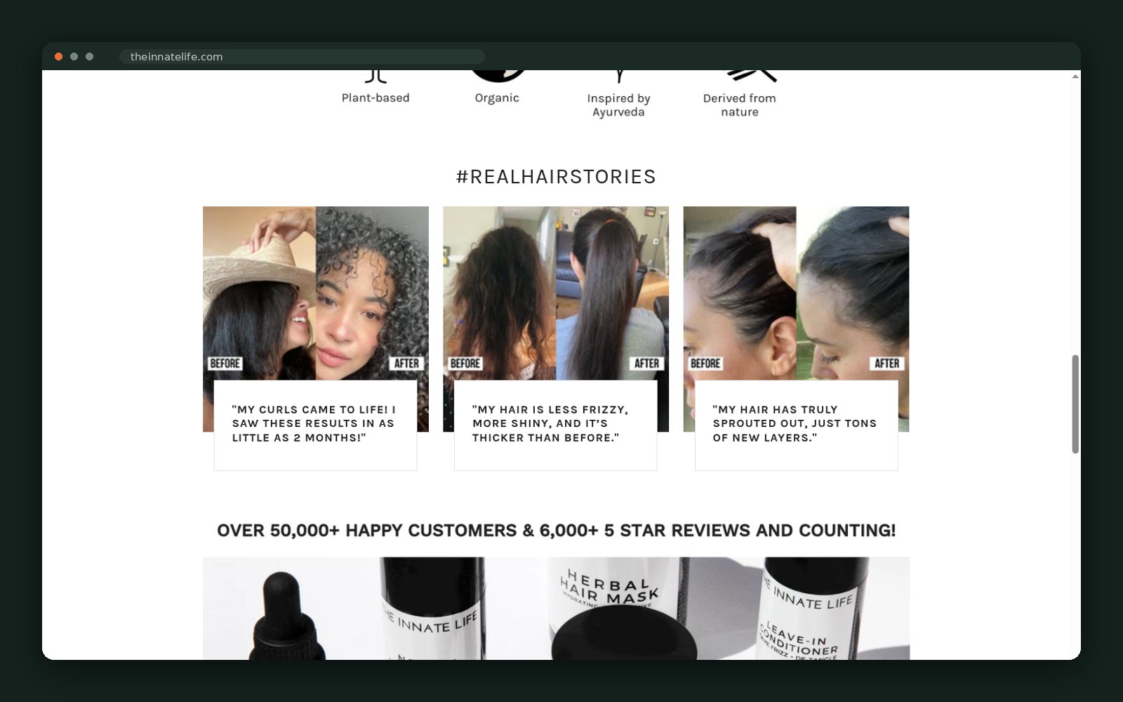 The Innate Life website — screen 3
