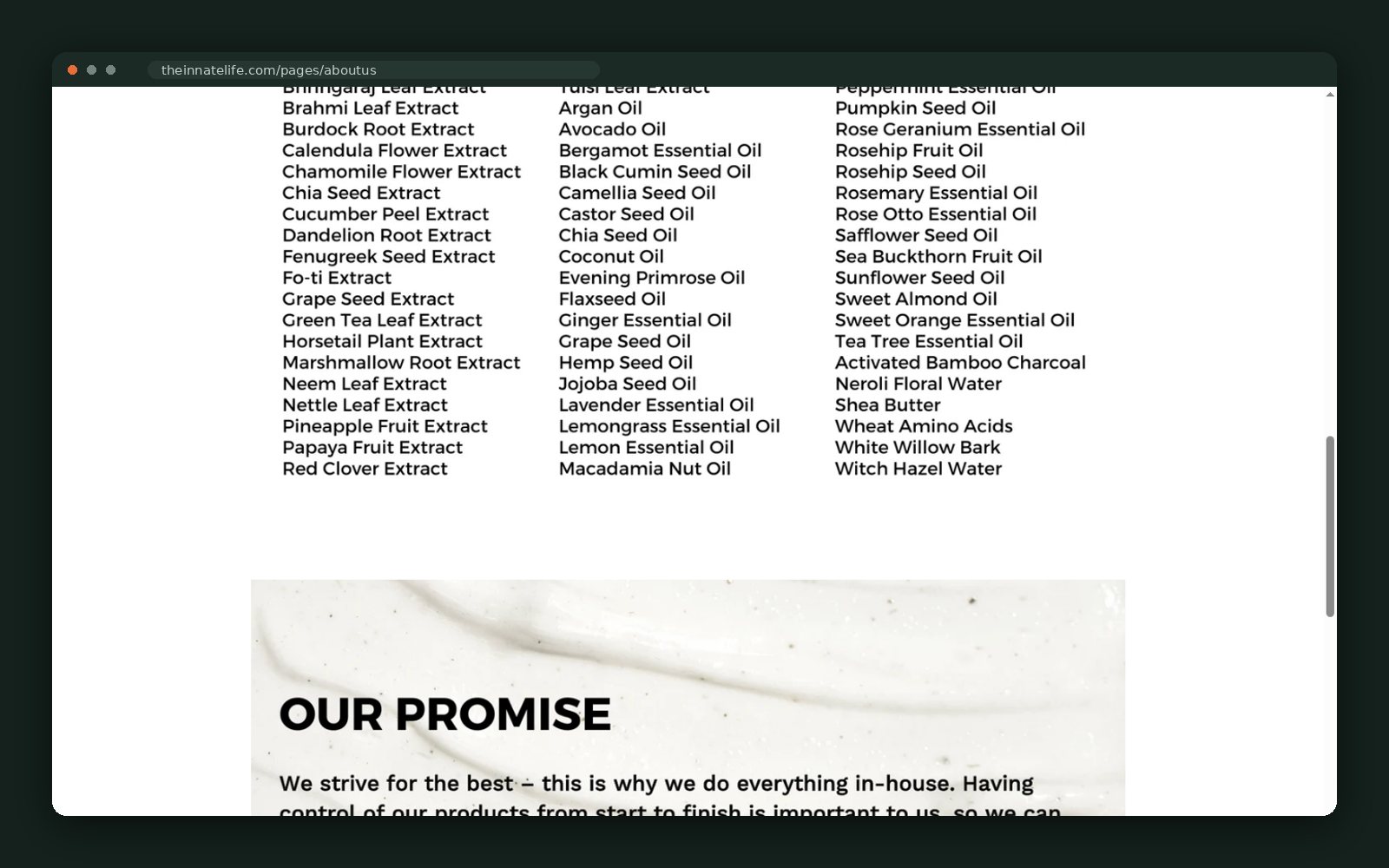 Our promise — in-house formulation and small batches