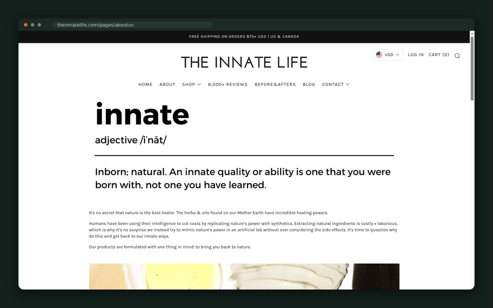 The Innate Life website — screen 4