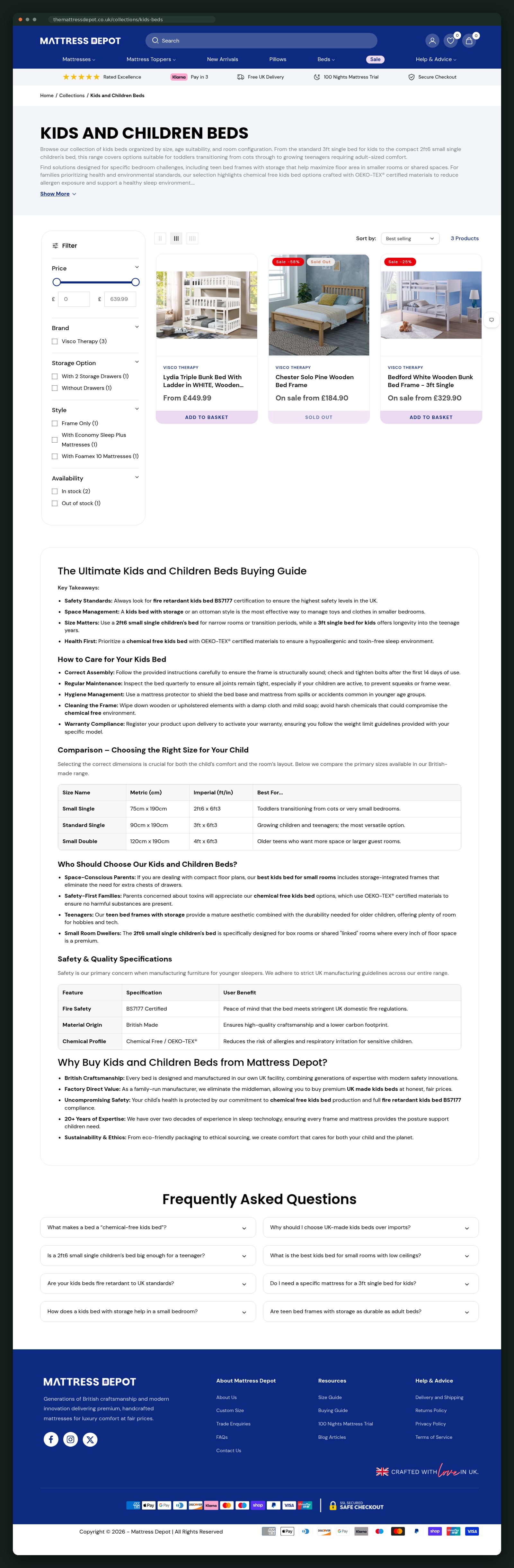 Kids and children beds collection, full scroll
