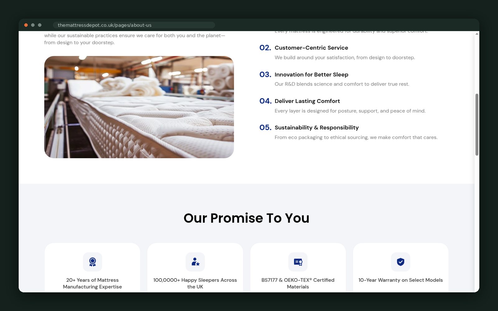 Brand promise and manufacturing story