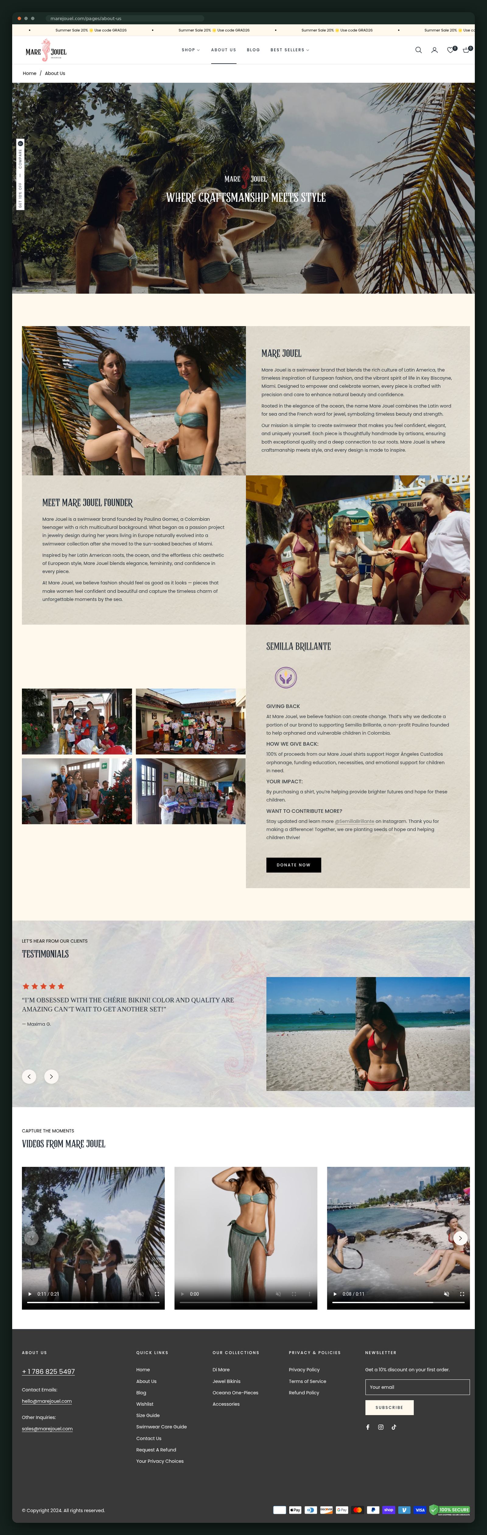 Mare Jouel website homepage