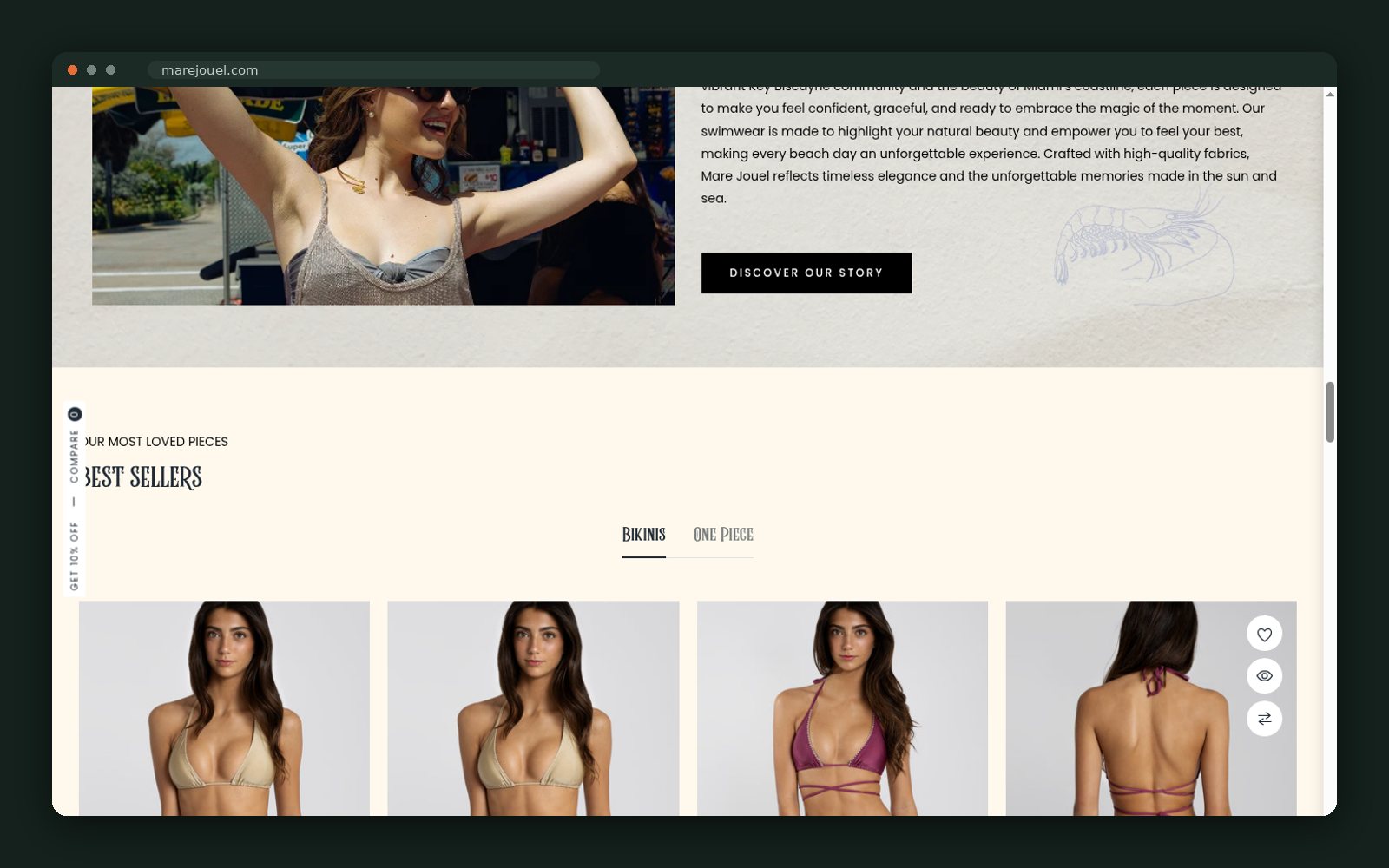 Best sellers module with tabbed navigation