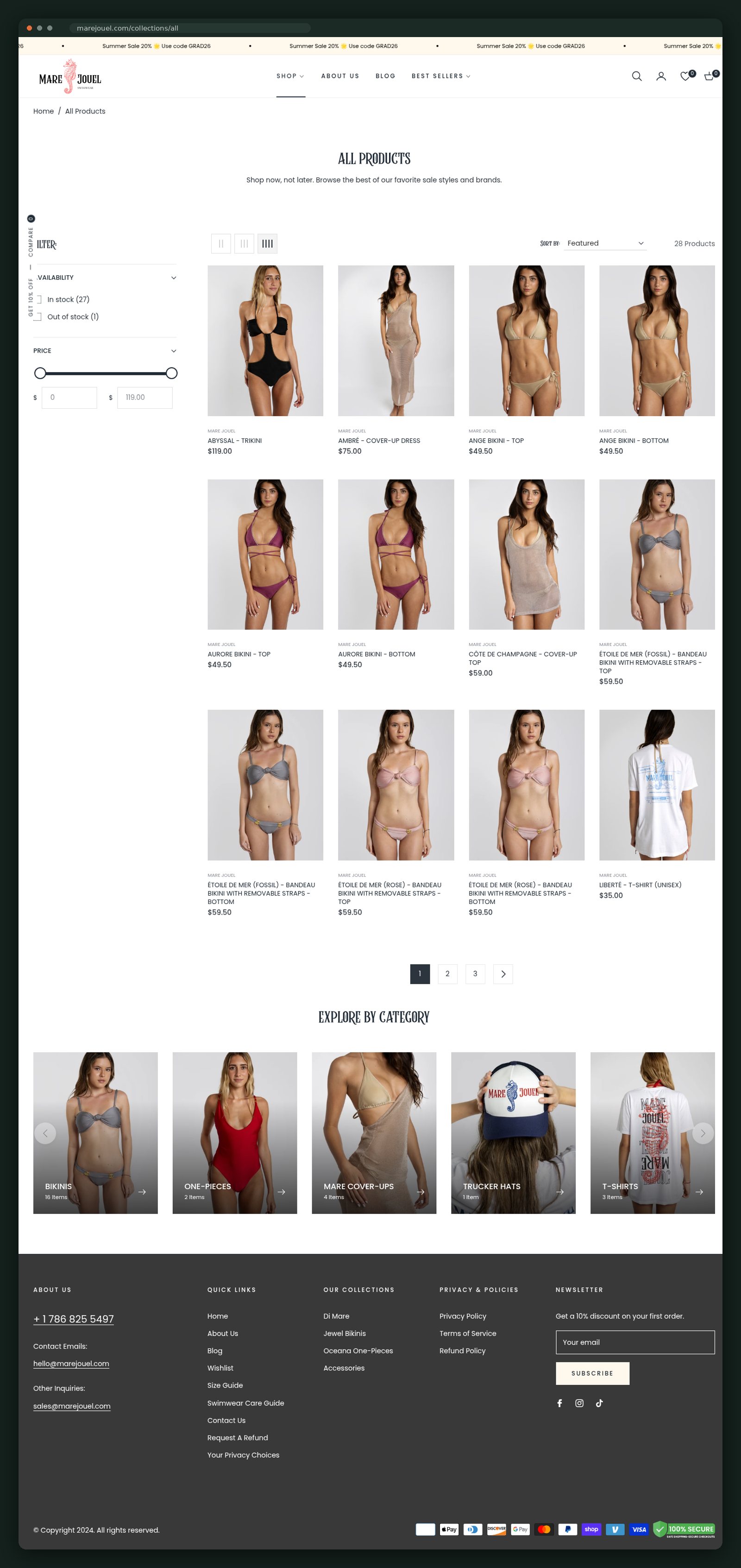 Mare Jouel website — screen 5