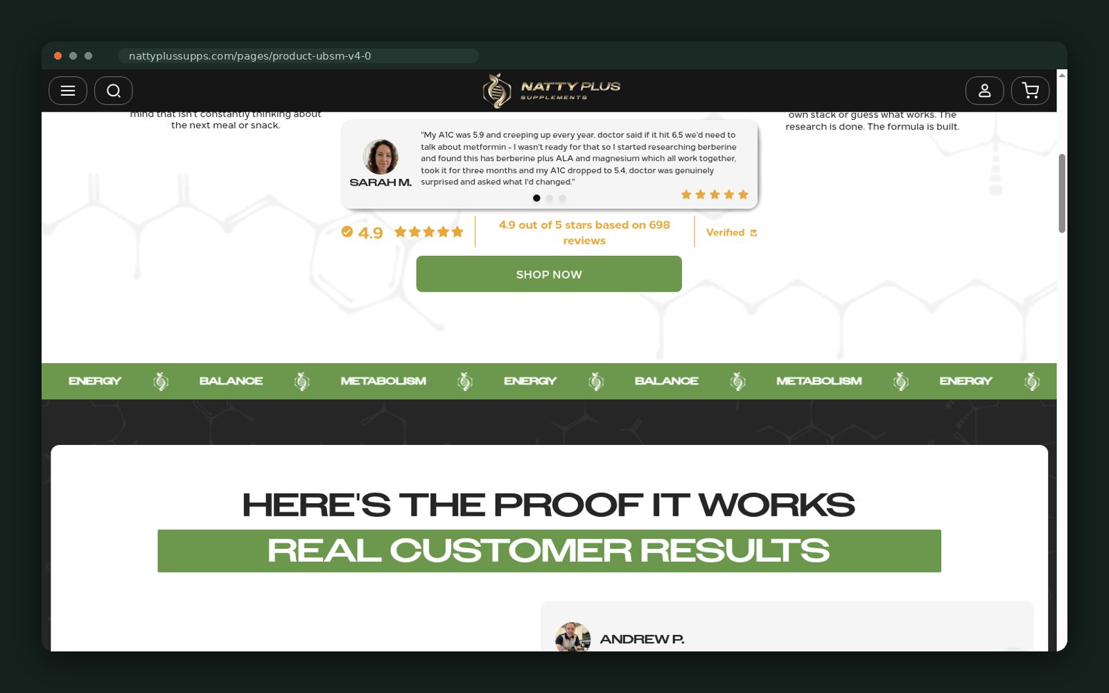 Customer results with real reported metrics